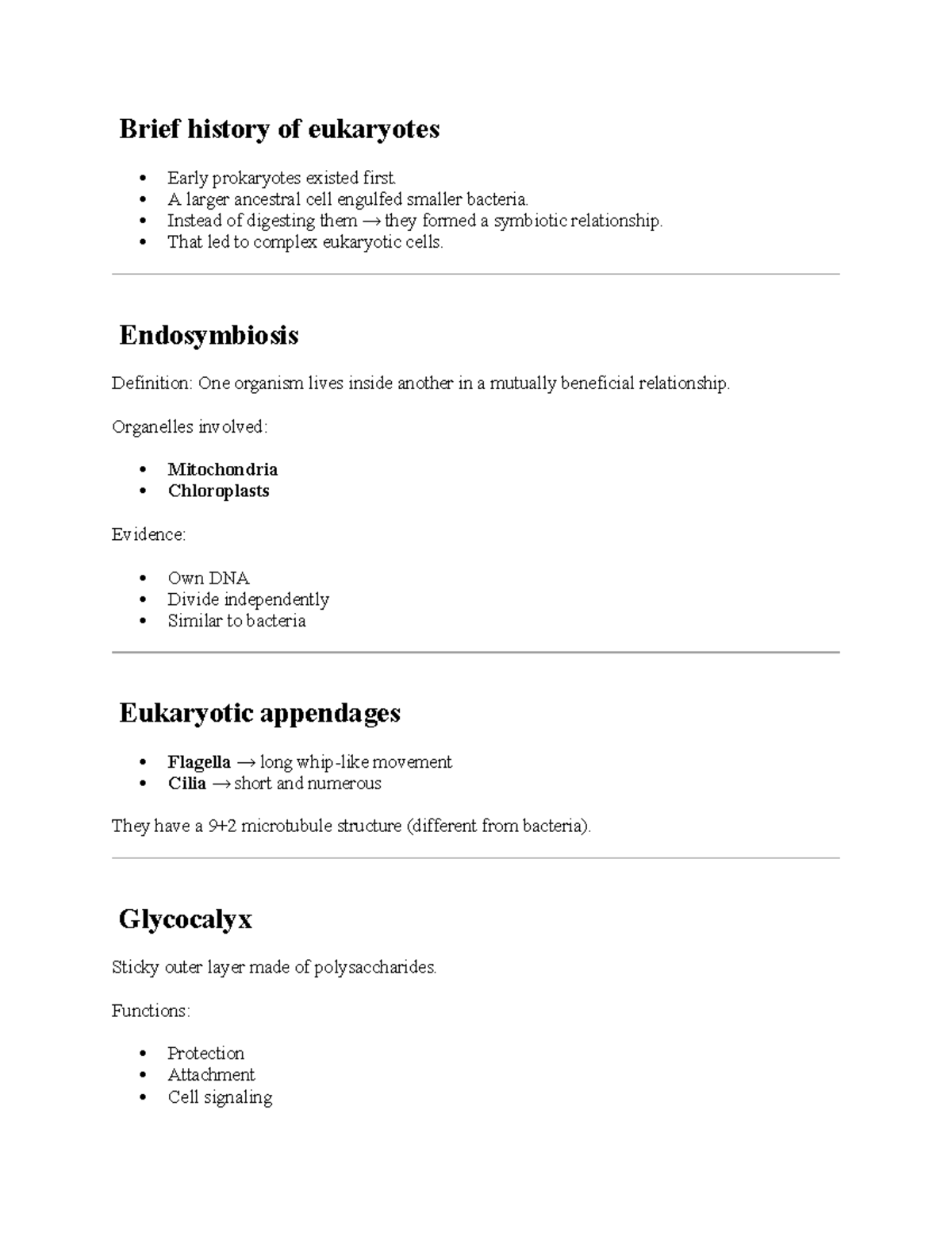 Ch 4 - Eukaryotic Cells & Their Evolution: A Study Guide - Studocu