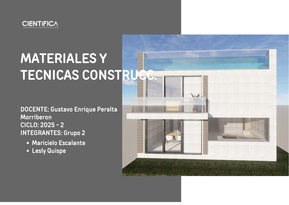 Materiales y Técnicas de Construcción - Proyecto Vivienda Unifamiliar ...