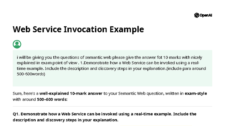 Semantic Web CT2 8M - Web Service Invocation and Architecture Notes ...