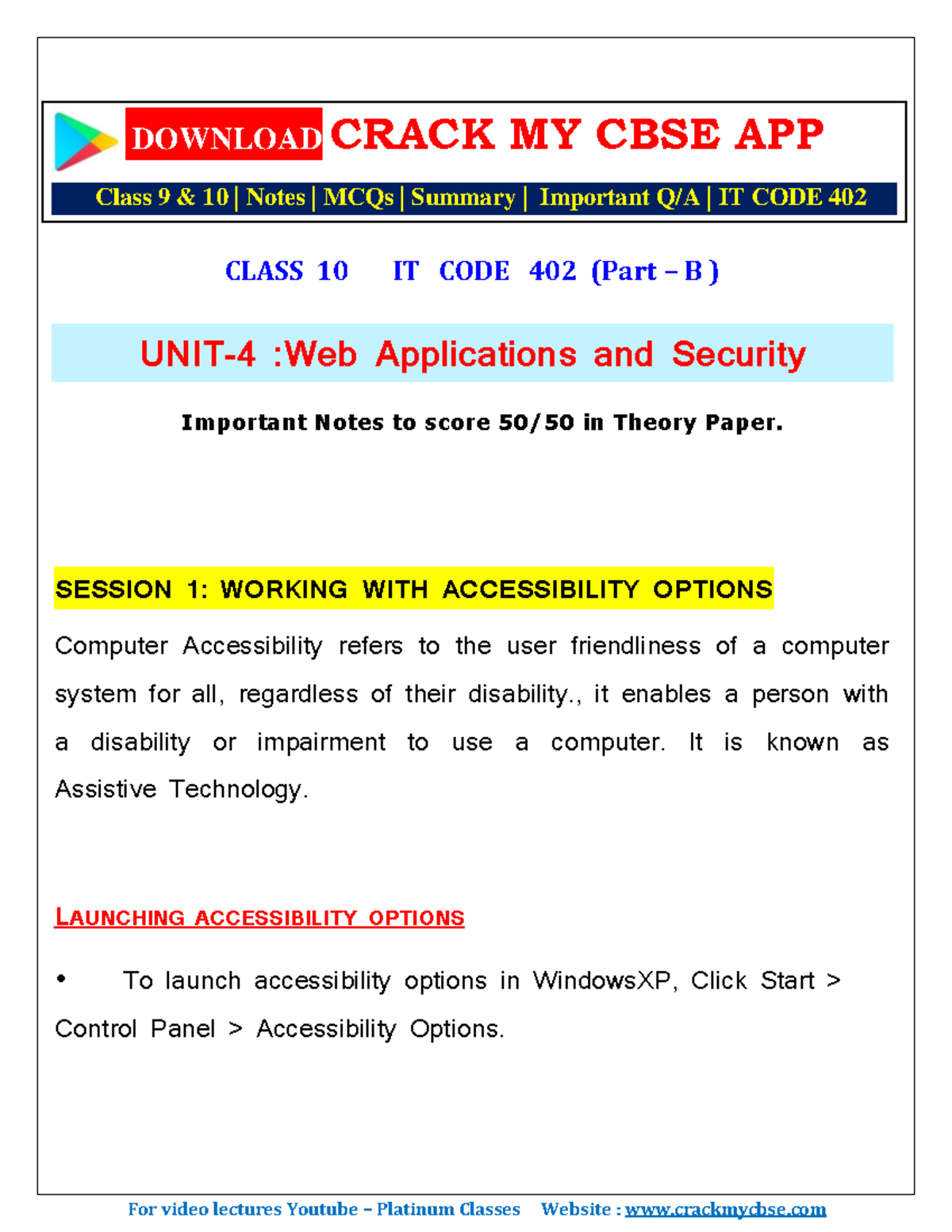 IT CODE 402 Final Exam Notes: Web Applications & Security Overview ...