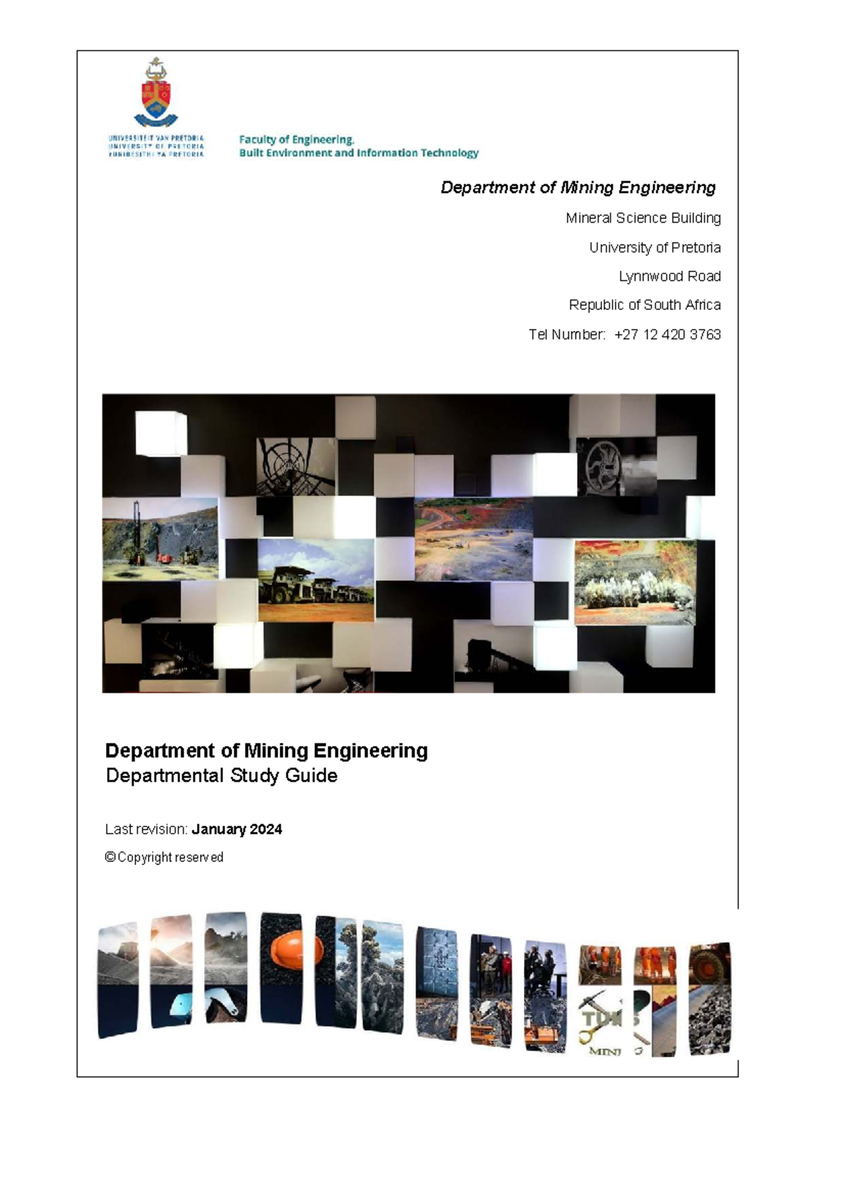 Mining Engineering Departmental Study Guide 2024 - Studocu