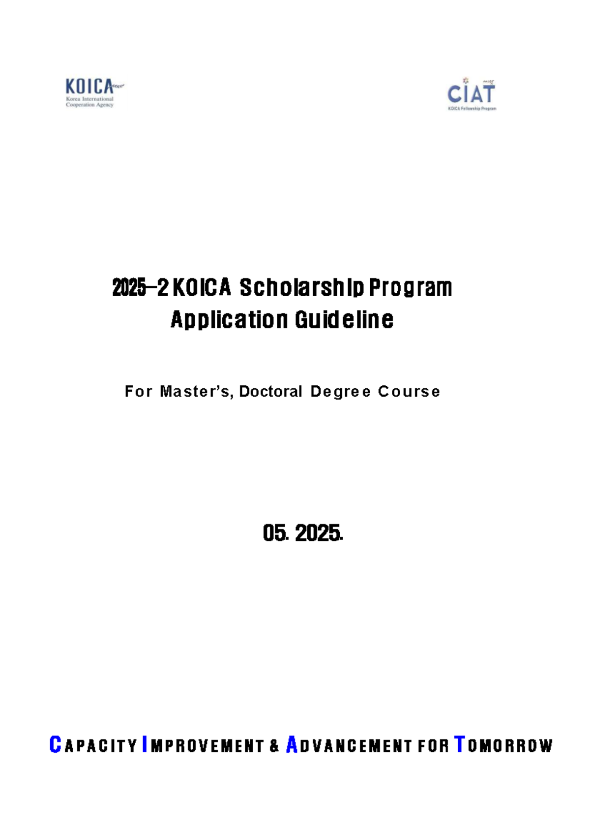 KOICA Scholarship Program Application Guide for Doctoral Degree 2025 ...