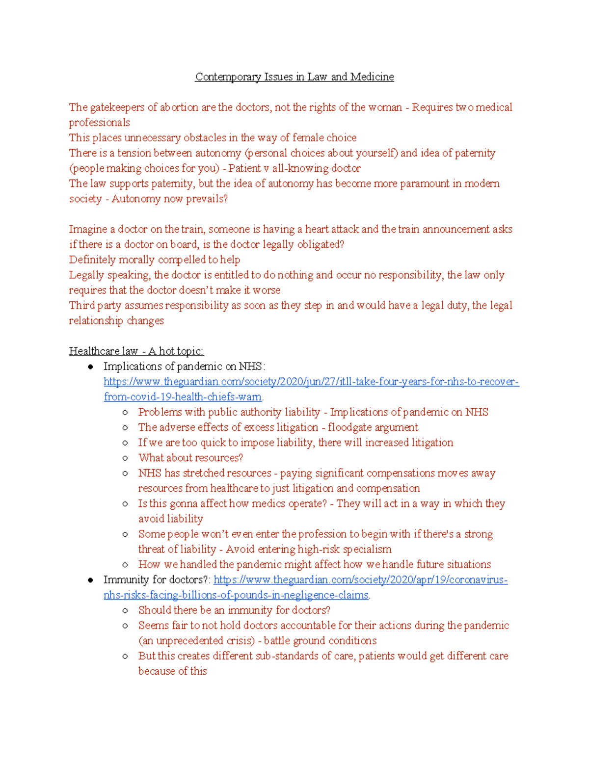(2) Contemporary Issues in Law and Medicine - Problems with public ...