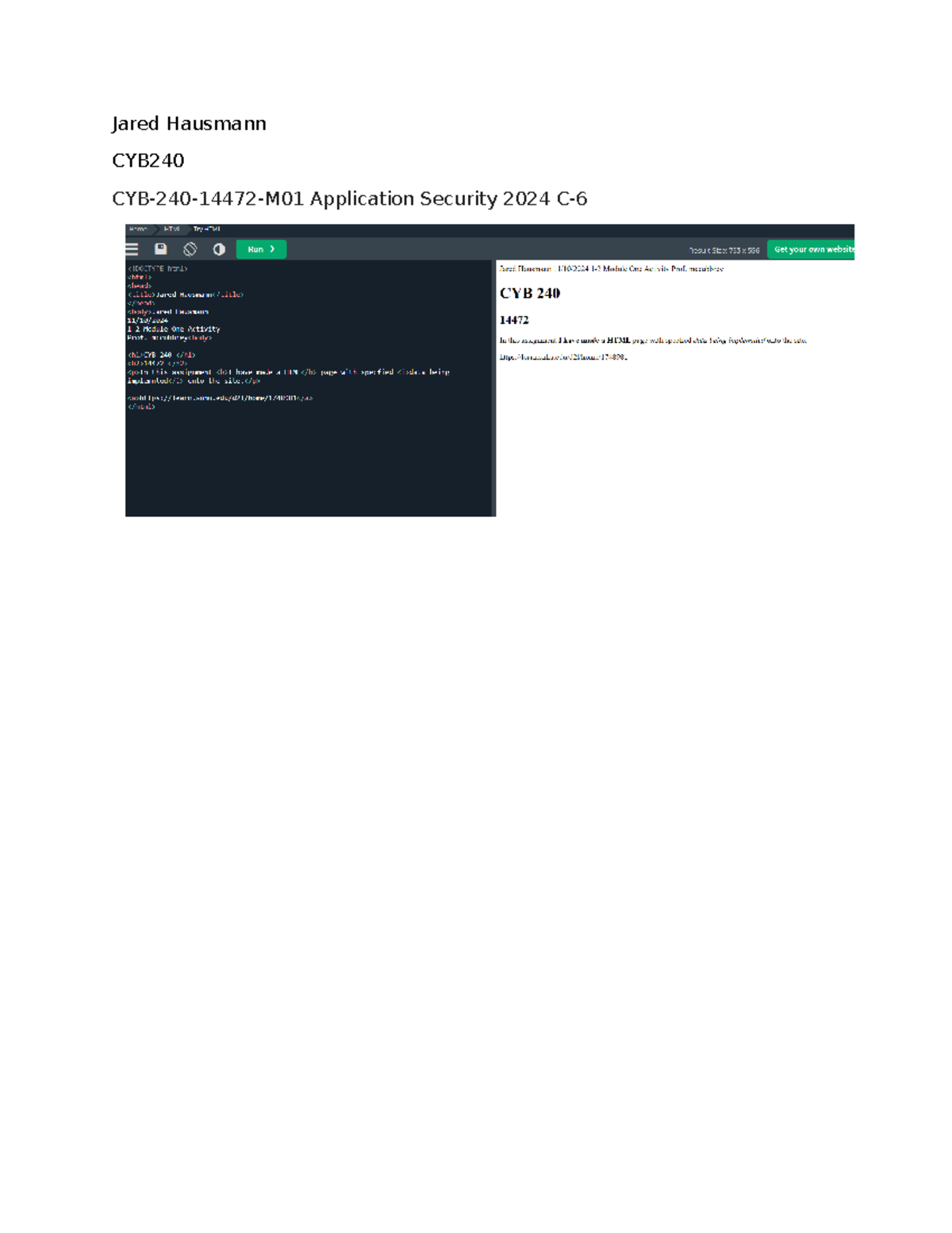 CYB-240 Module One Activity: HTML Page Development Assignment - Studocu