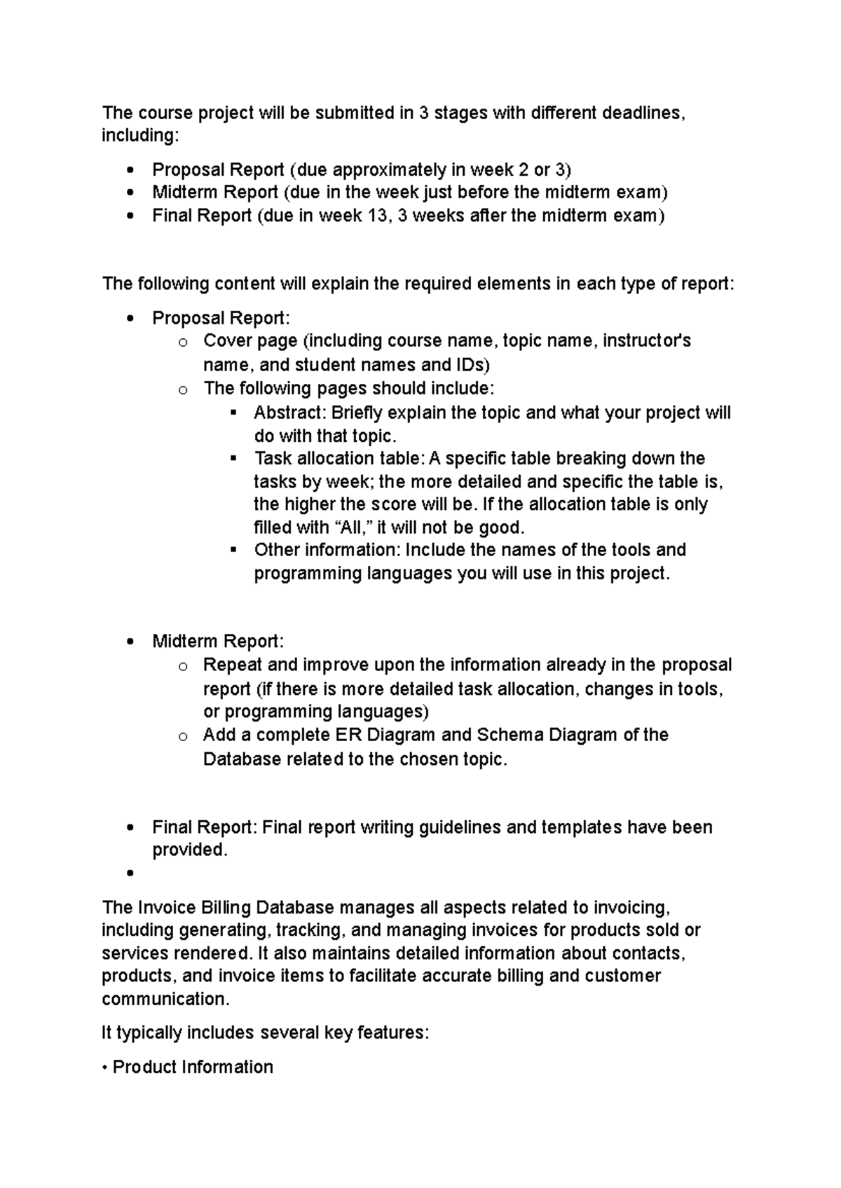 Project Submission Guidelines: Proposal, Midterm, and Final Reports ...