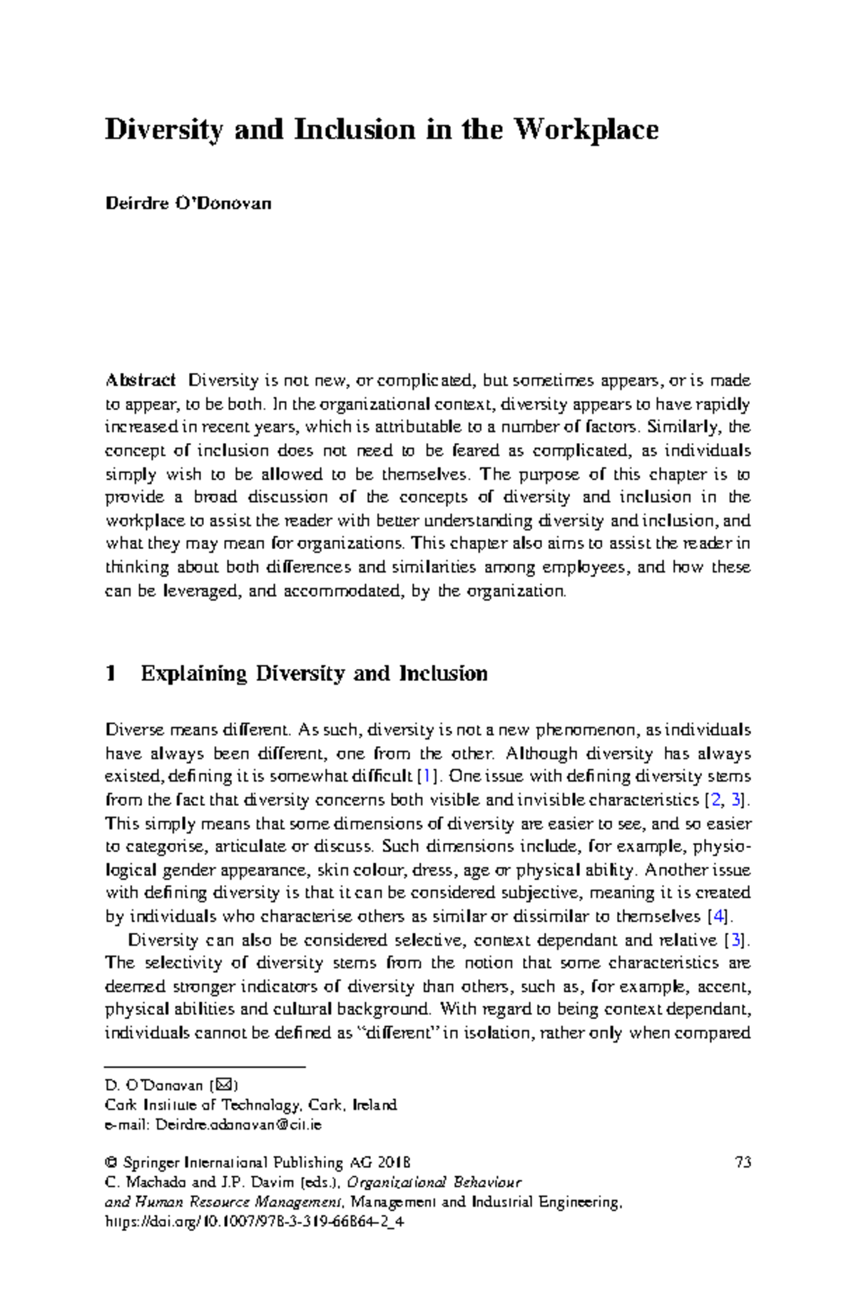 Diversity and Inclusion in the Workplace: Insights and Strategies (MGT ...