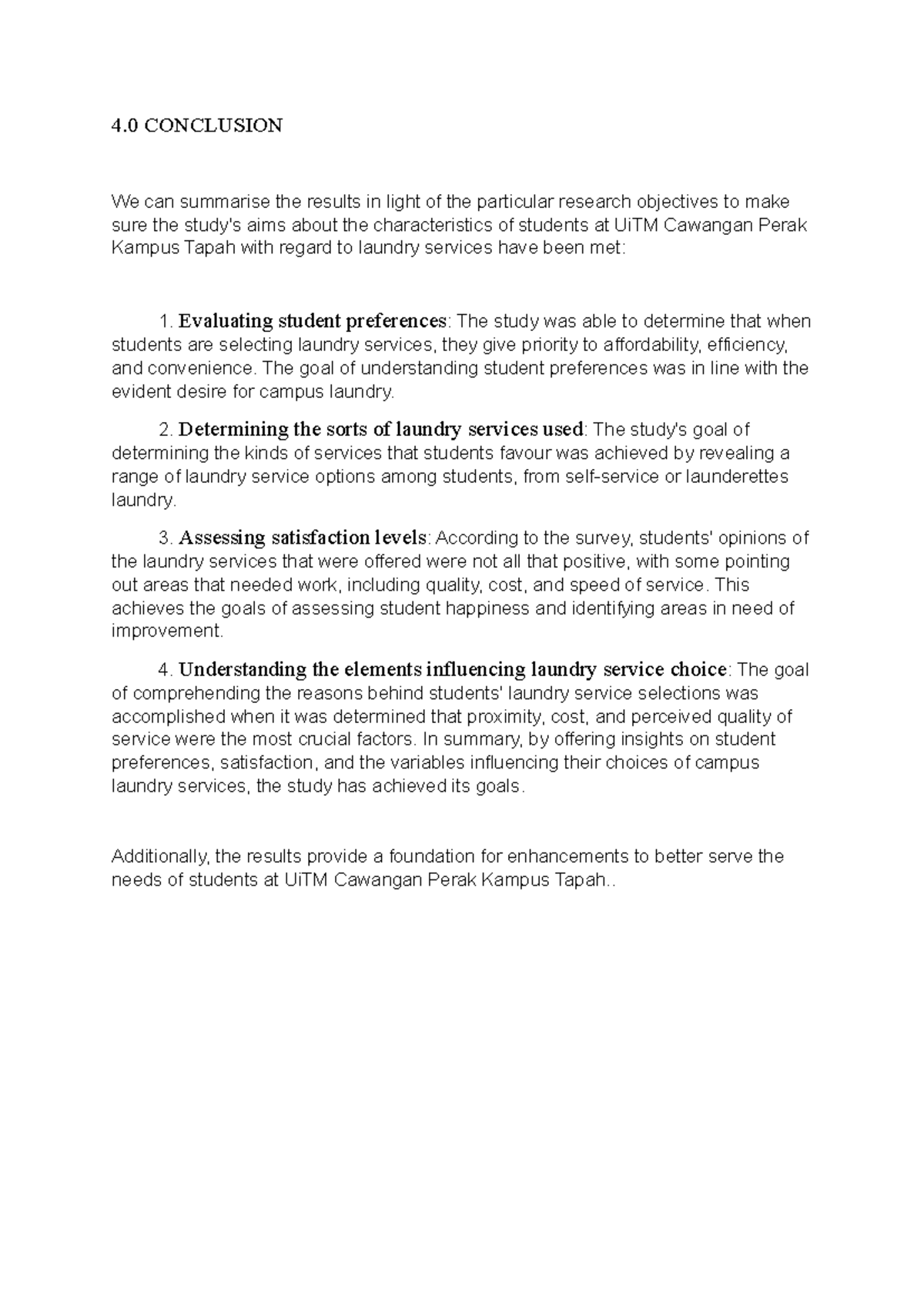 Conclusion STA - 4 CONCLUSION We can summarise the results in light of ...