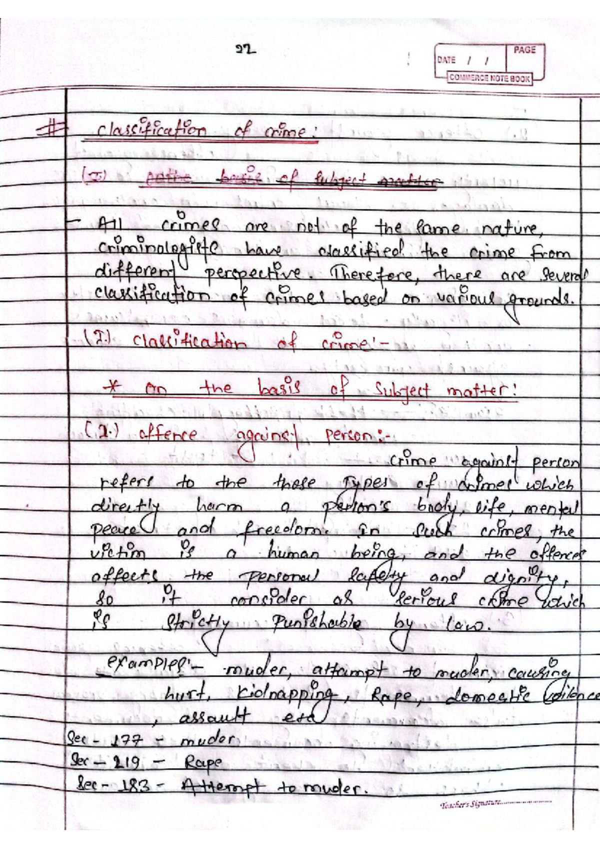 Classification of Crime: A Comprehensive Overview (Course Code: 22 PAGE ...