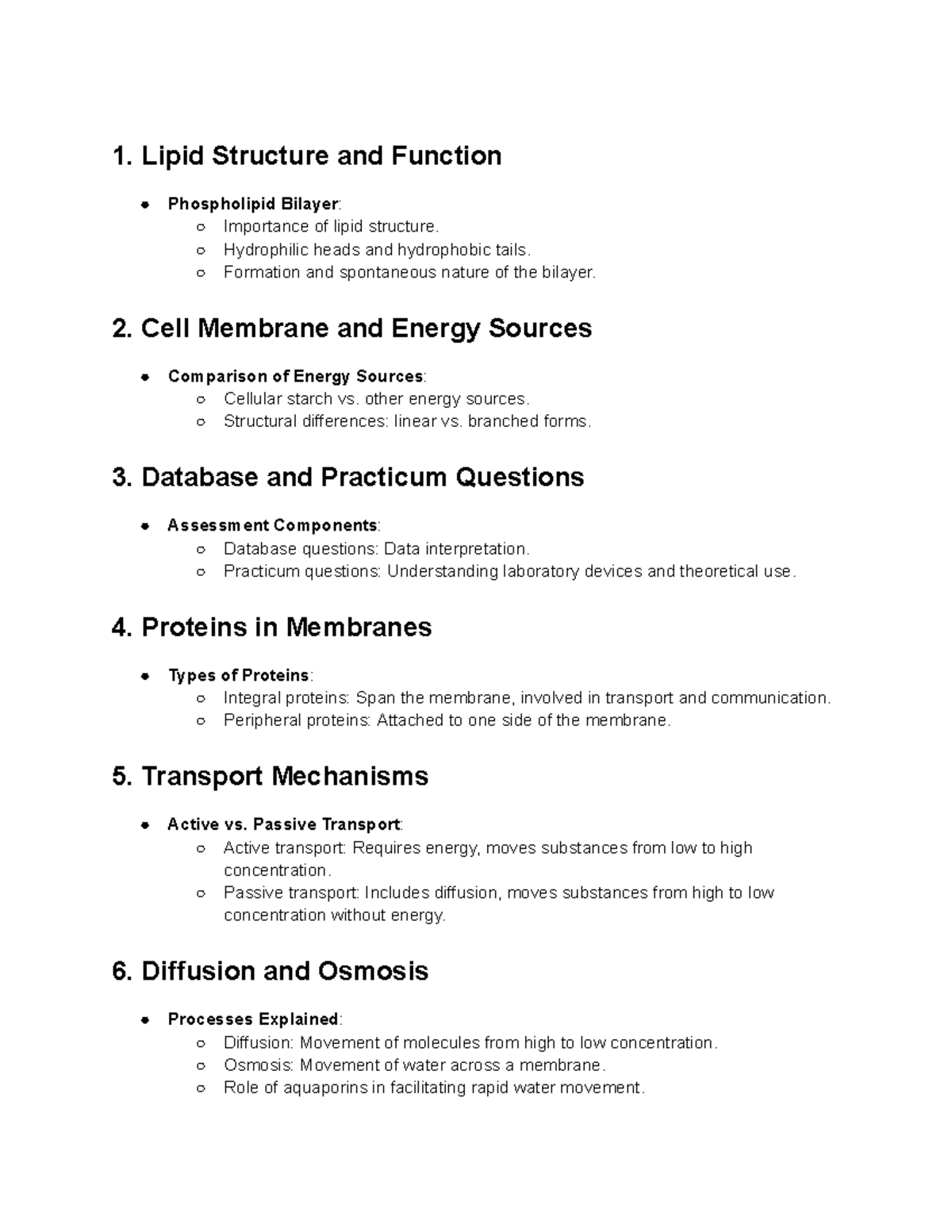 Bio2 - bio infromation - 1. Lipid Structure and Function Phospholipid ...