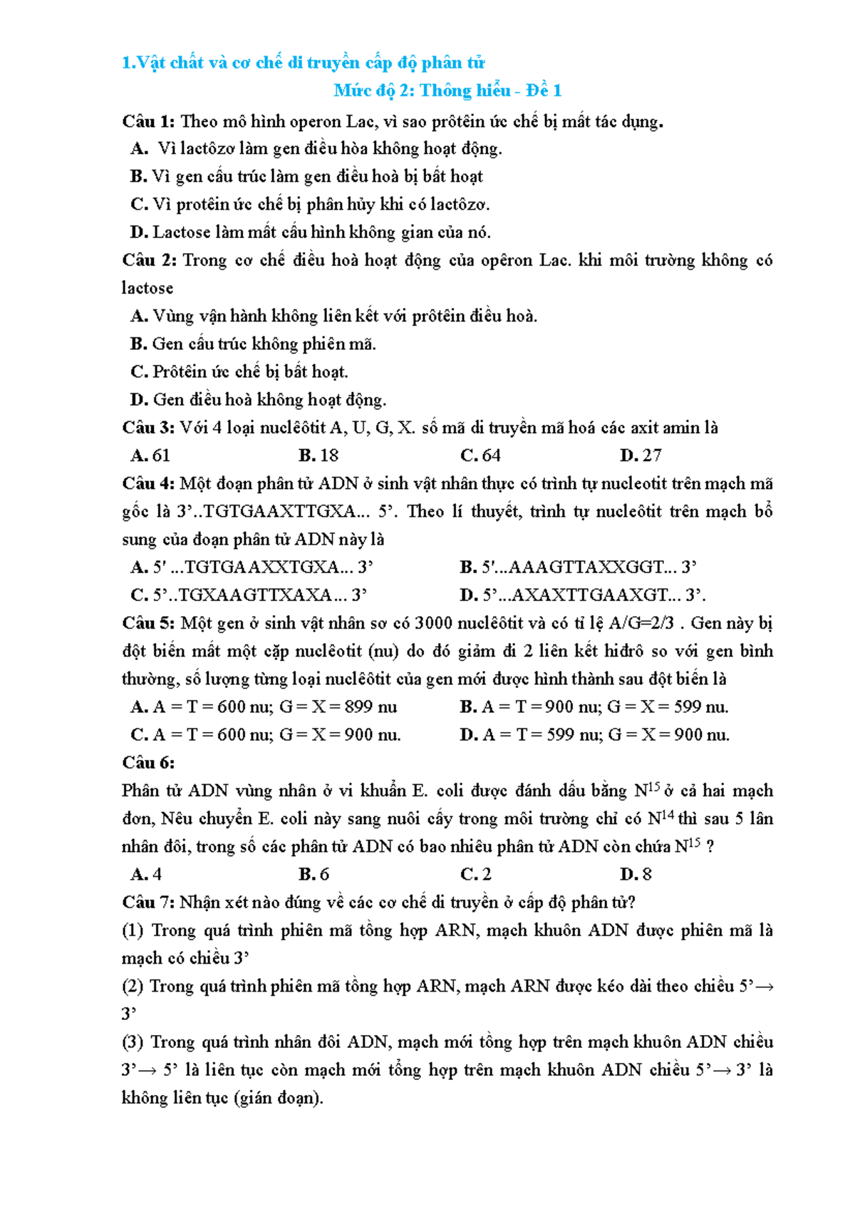 3. Vat chat va co che di truyen cap do phan tu - Muc do 2 Thong hieu ...