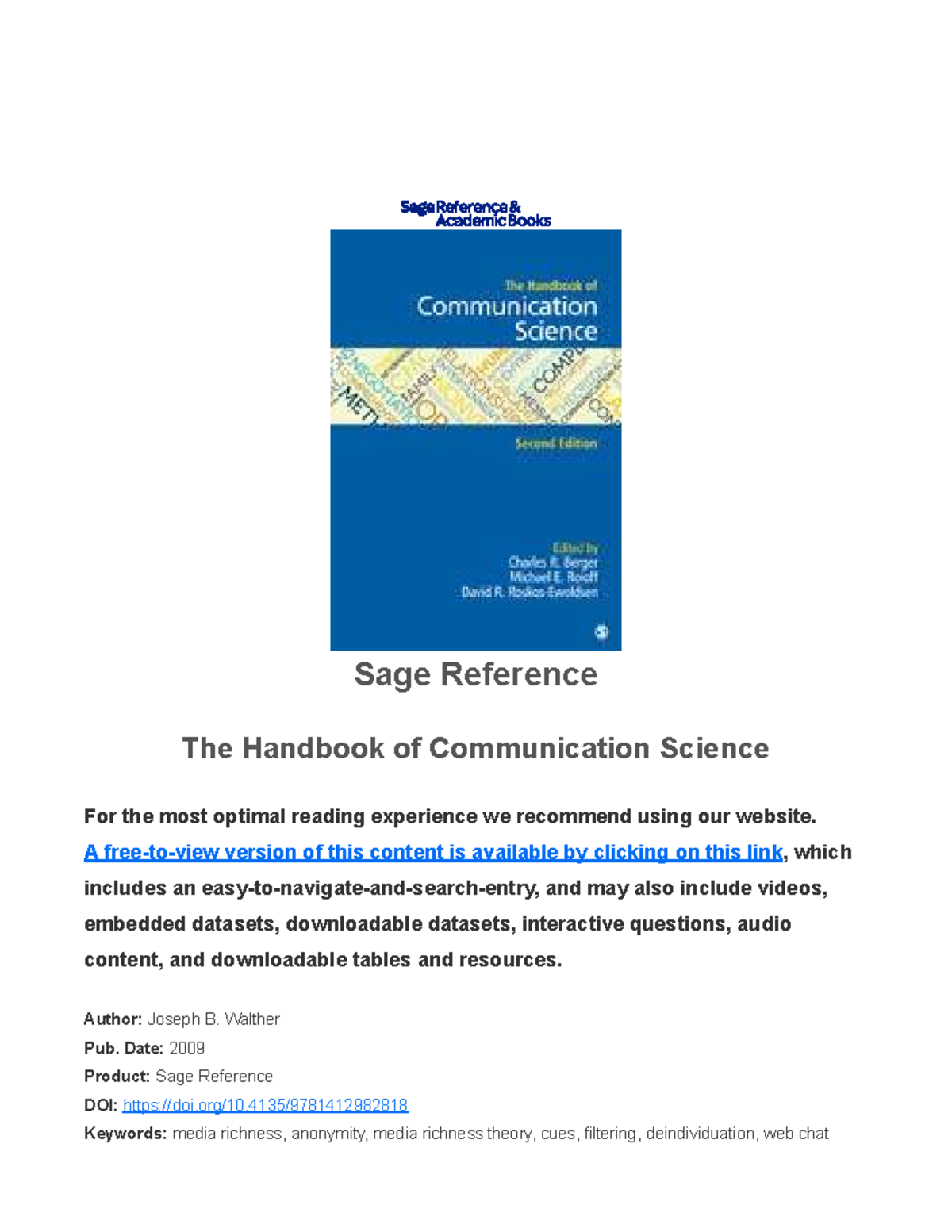 Computer-Mediated Communication (CMC) Theories & Developments - Studocu
