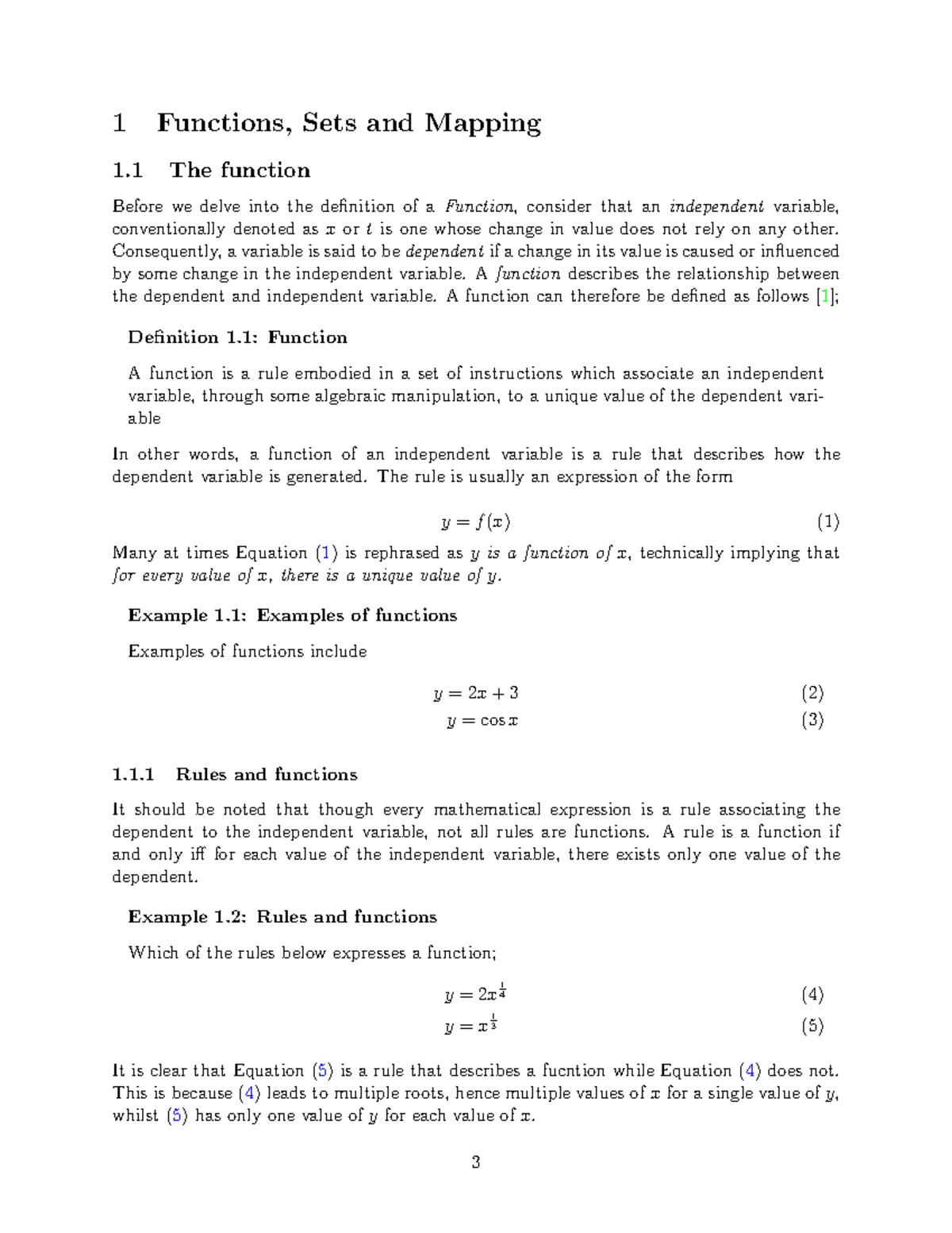 SMA 111 Applied Geometry Lecture Notes on Functions and Limits - Studocu
