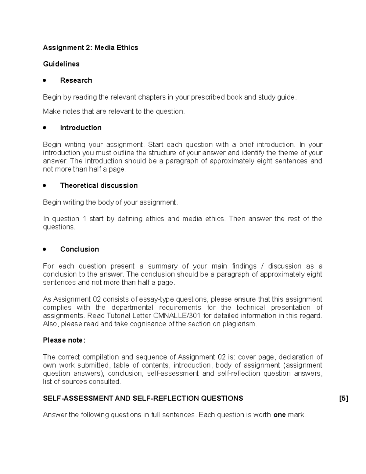 COM3703-2022-ass01-sem01 - Assignment 2: Media Ethics Guidelines ...