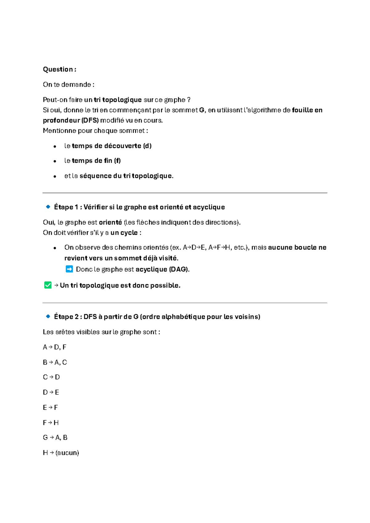 2008 - Tri Topologique et DFS sur Graphe (Préparatif Intra) - Studocu