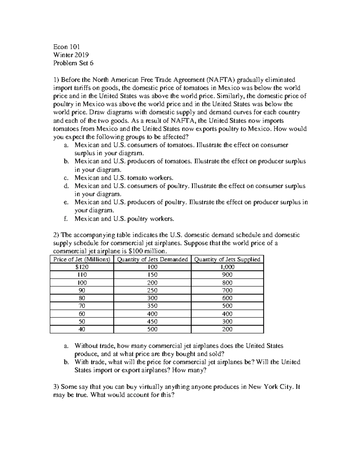 PS1 - Econ 101 - Solutions - Econ 101 Winter 2019 Problem Set 1 ...