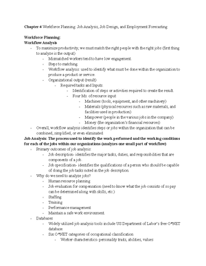 Human Resource Management Lecture Notes Chapter 2 and 3 - Strategy ...