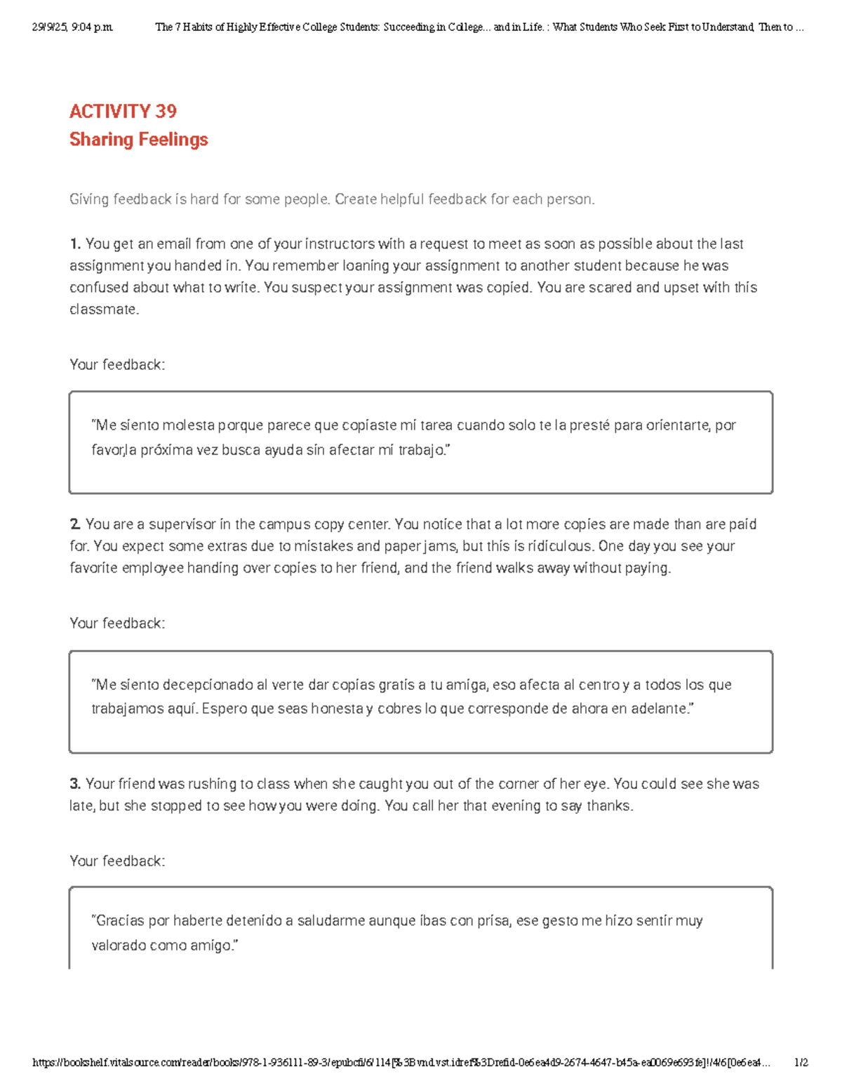 Actividad 39: Feedback Strategies for Effective College Students - Studocu