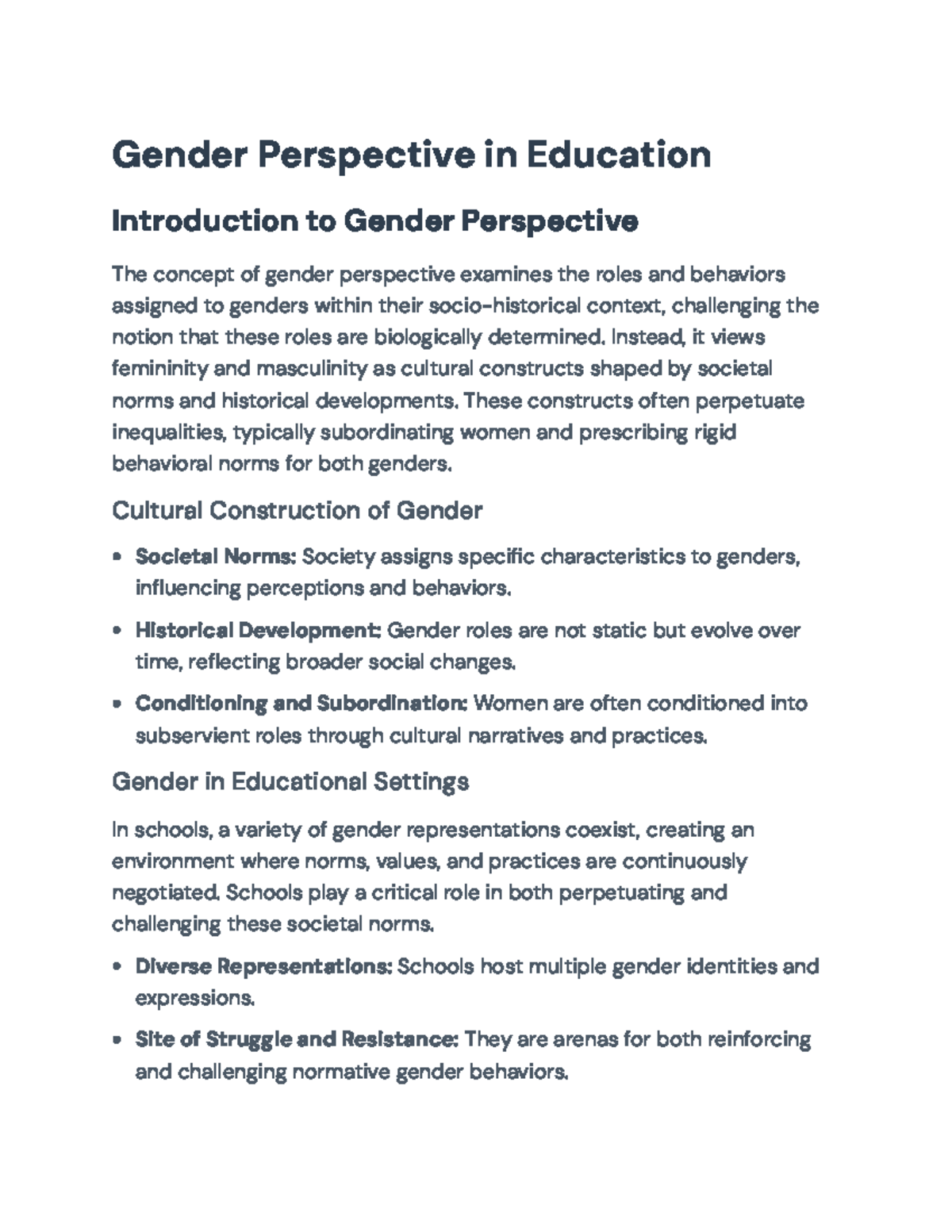 Gender Perspective in Education: Analyzing Inequalities and Solutions ...