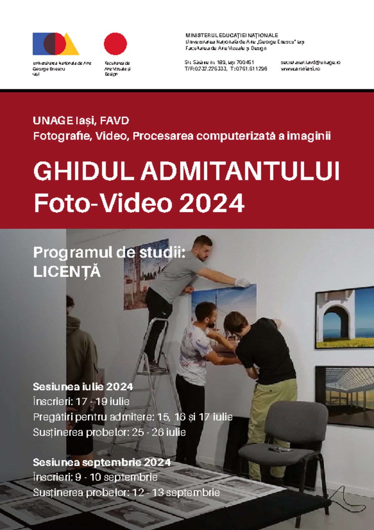 Ghid Admitere Licență Foto-Video FAVD UNAGE Iași 2024 - Studocu