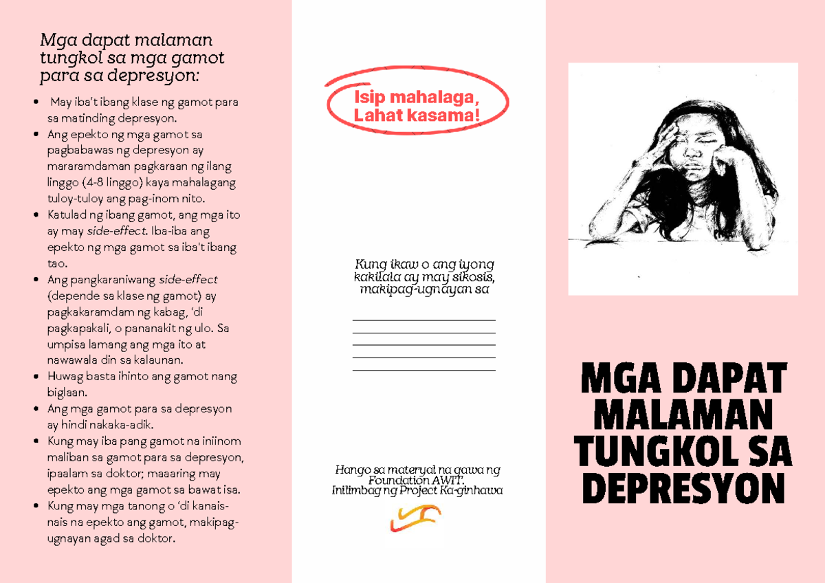 Mga Dapat Malaman Tungkol sa Gamot para sa Depresyon - Studocu