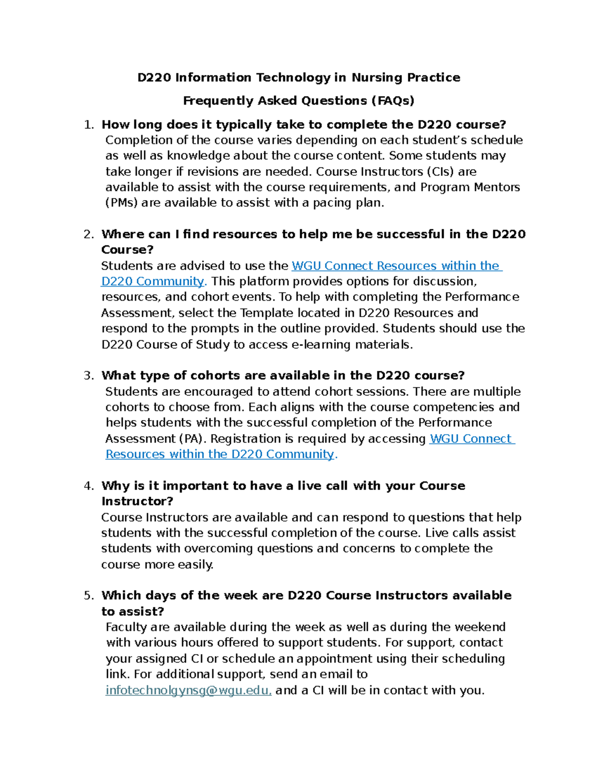 D220 FAQs: Information Technology in Nursing Practice Guide - Studocu