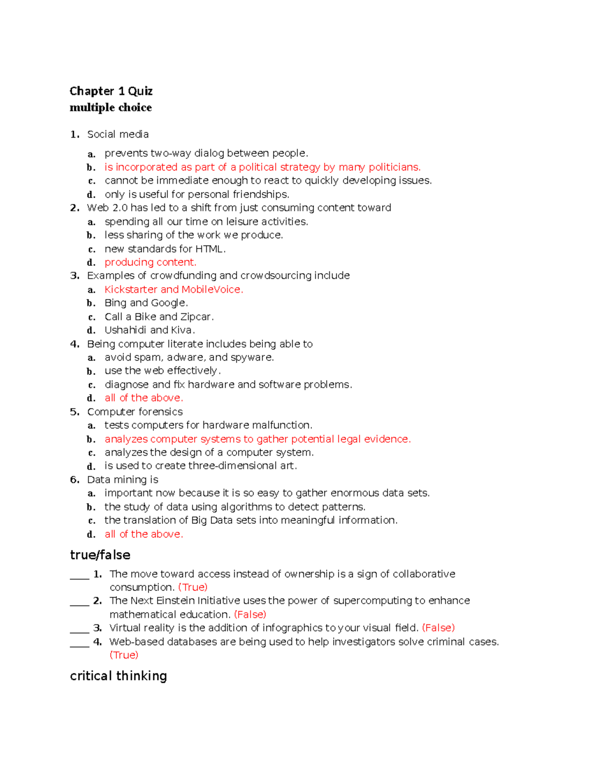 TIA 13e Ch01 Chapter Quiz Answer Key - Chapter 1 Quiz multiple choice 1 ...