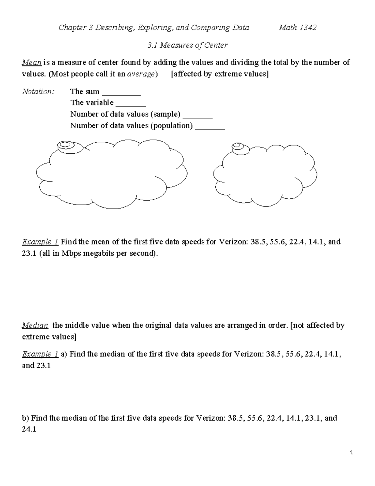 Chapter 3(1) - chem - Chapter 3 Describing, Exploring, and Comparing ...