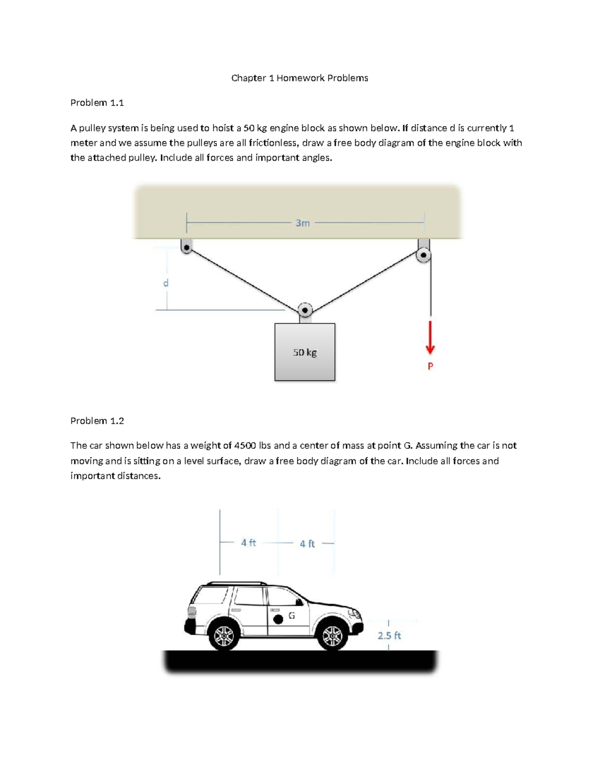 Chapter 1 Homework Problems - Applied Mechanics (ENGR 101) - Studocu