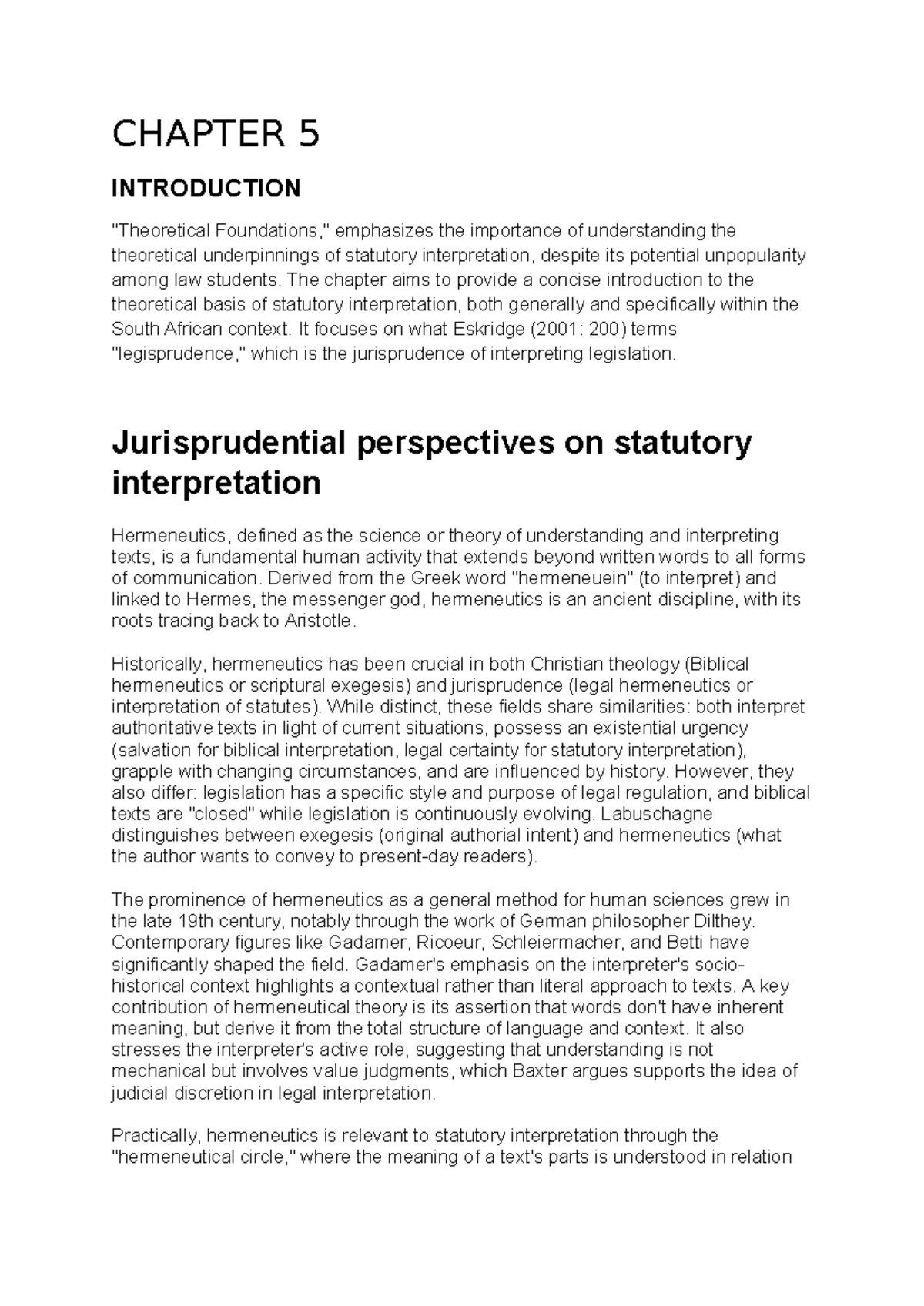 CHAPTER 5: Theoretical Foundations of Statutory Interpretation in SA ...