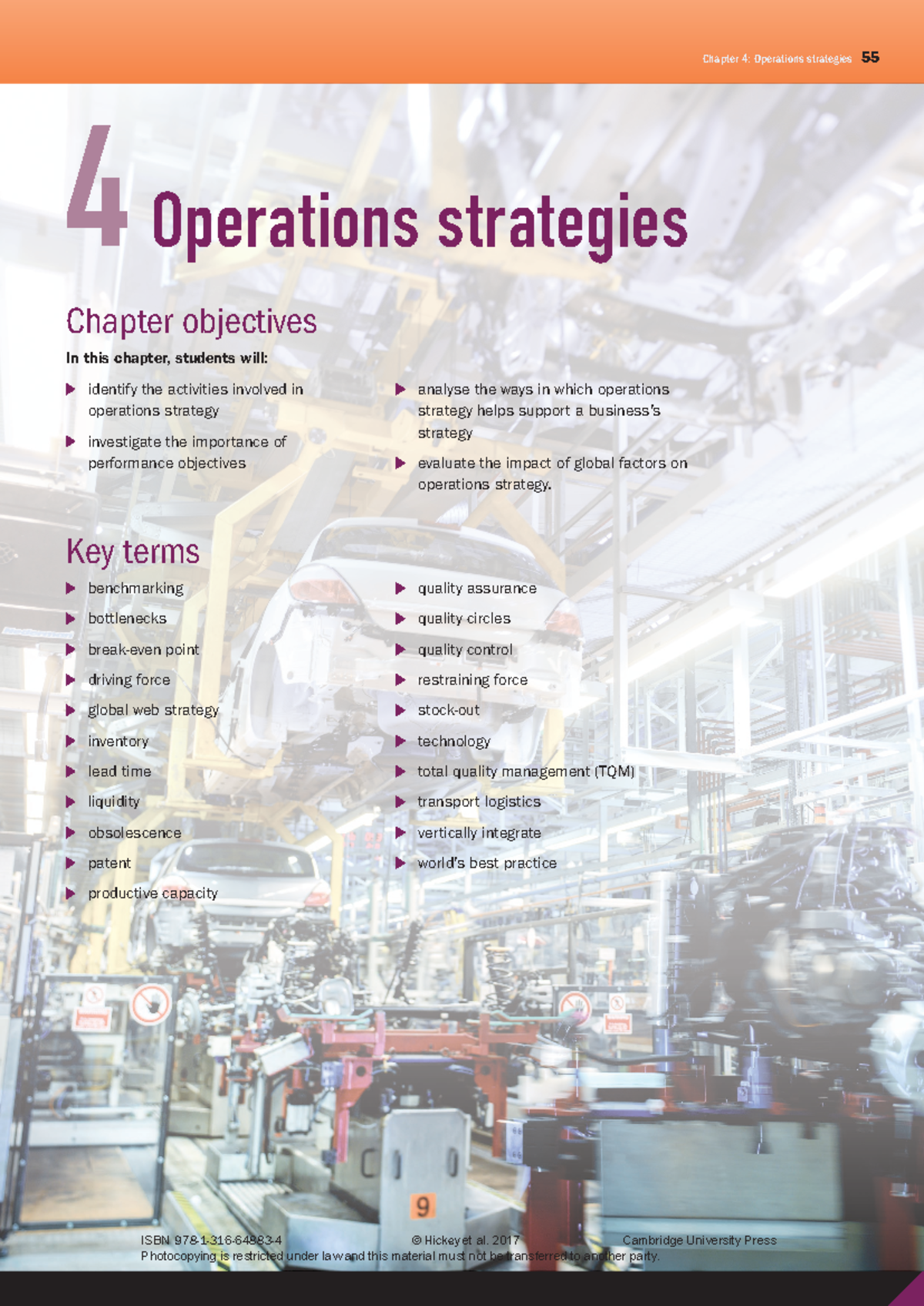 Chapter 4 - Operations Strategies and Performance Objectives - Studocu