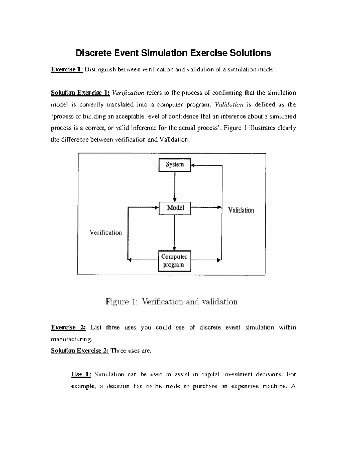 Discrete Event Simulation Exercise Solutions (Course Code: SIM101 ...