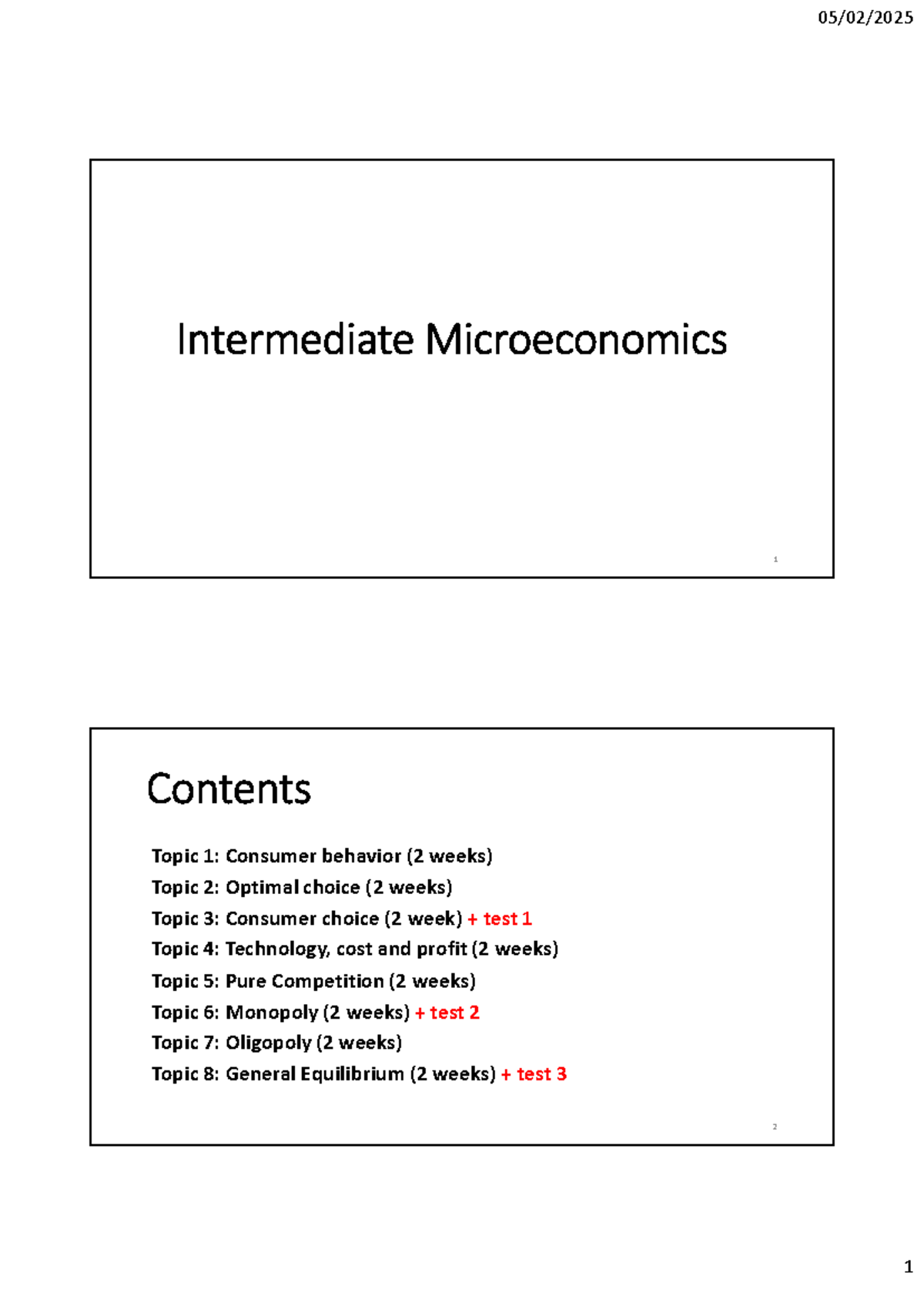 Intermediate Microeconomics 1: Consumer Behavior & Utility Concepts ...