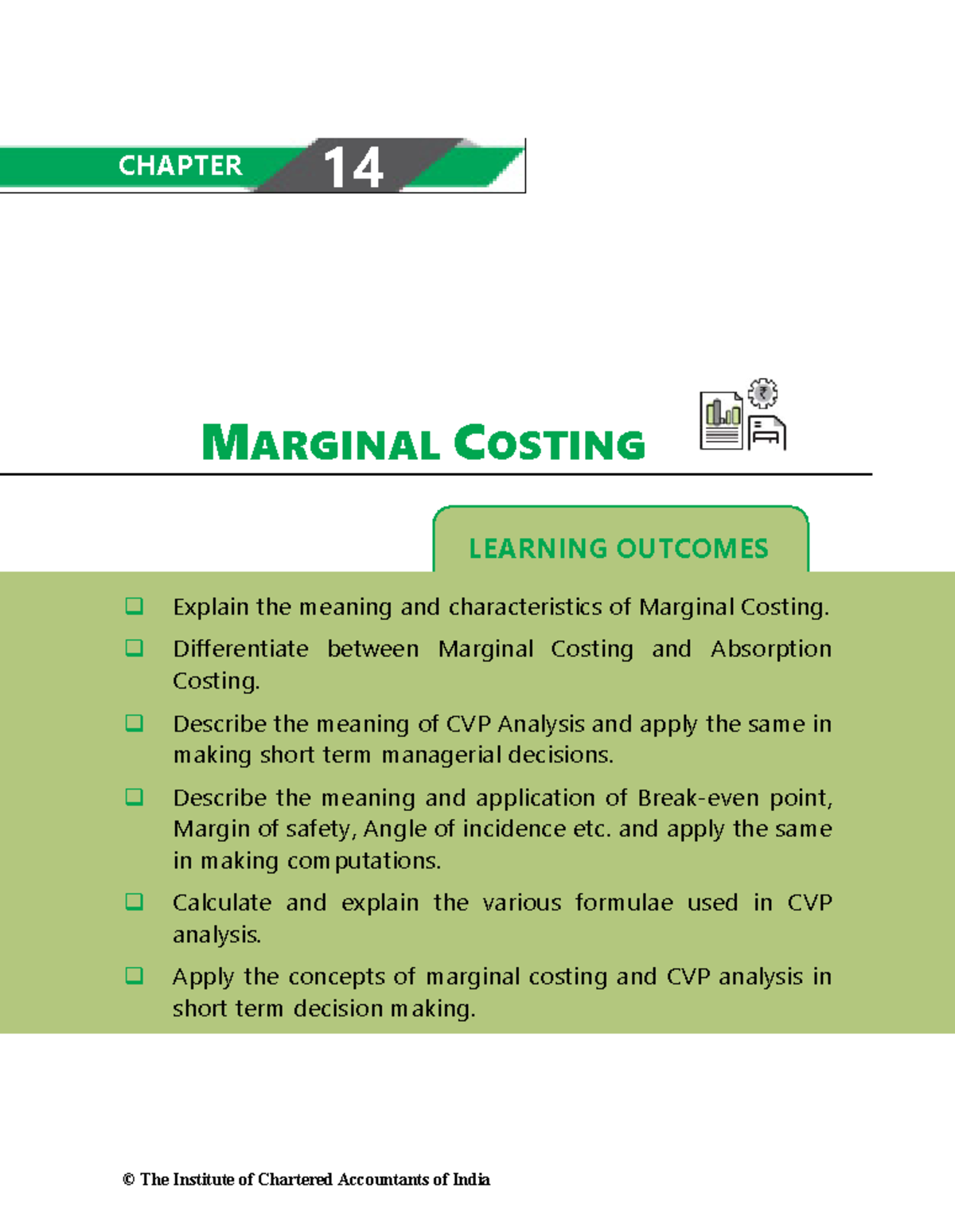 Marginal-Costing- Notes - LEARNING OUTCOMES MARGINAL COSTING Explain ...