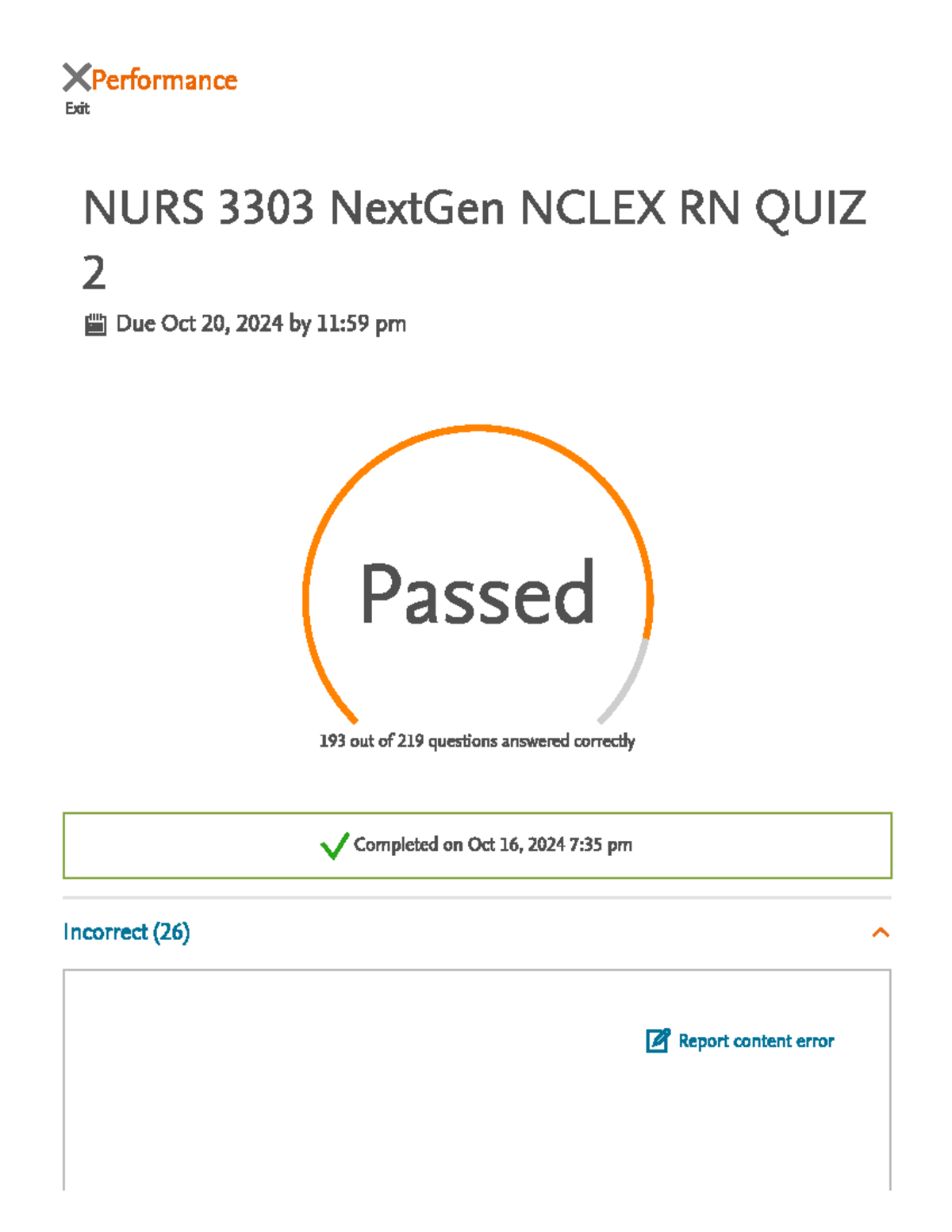 NURS 3303 NextGen NCLEX RN QUIZ 2 Review and Answers - Studocu