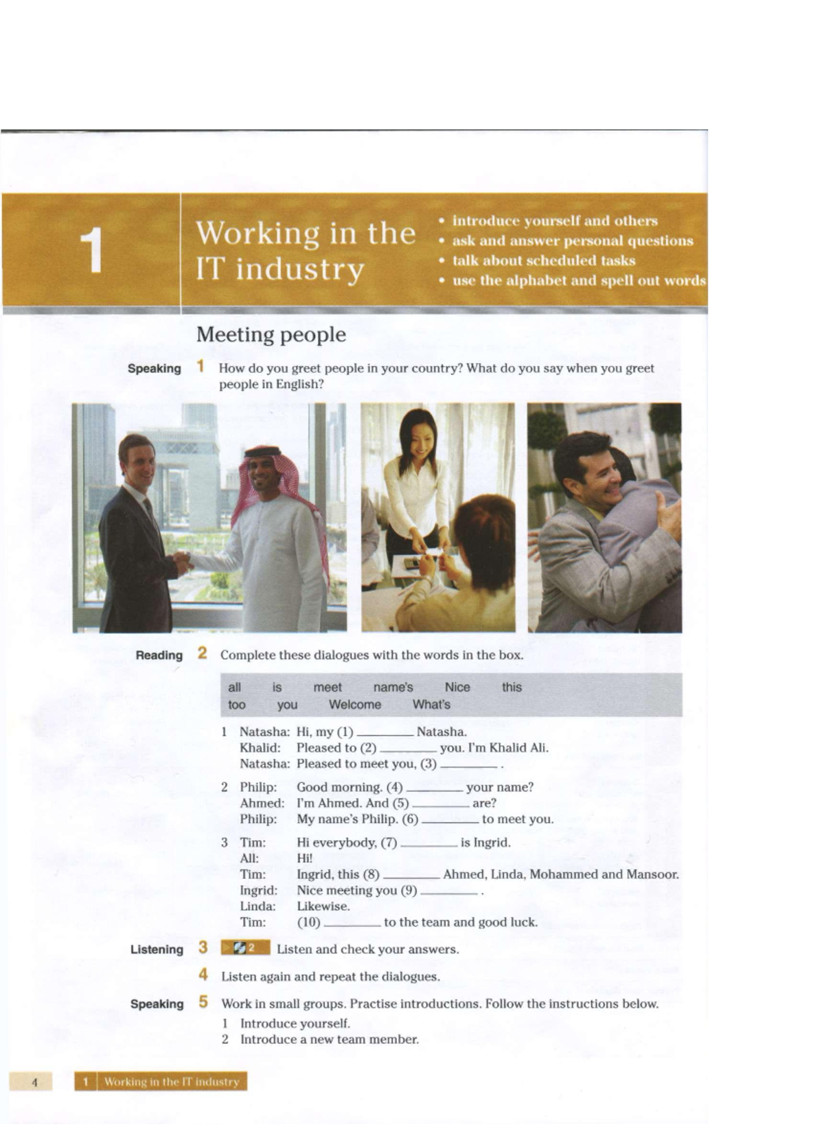 English for Information Technology 1-Students - Working in the IT ...