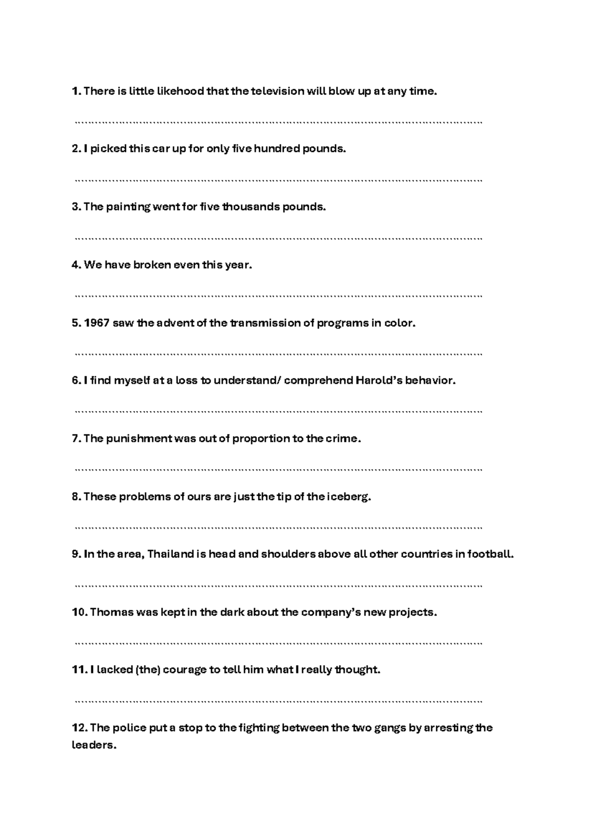Document 1 - English Language Usage Examples and Analysis - Studocu