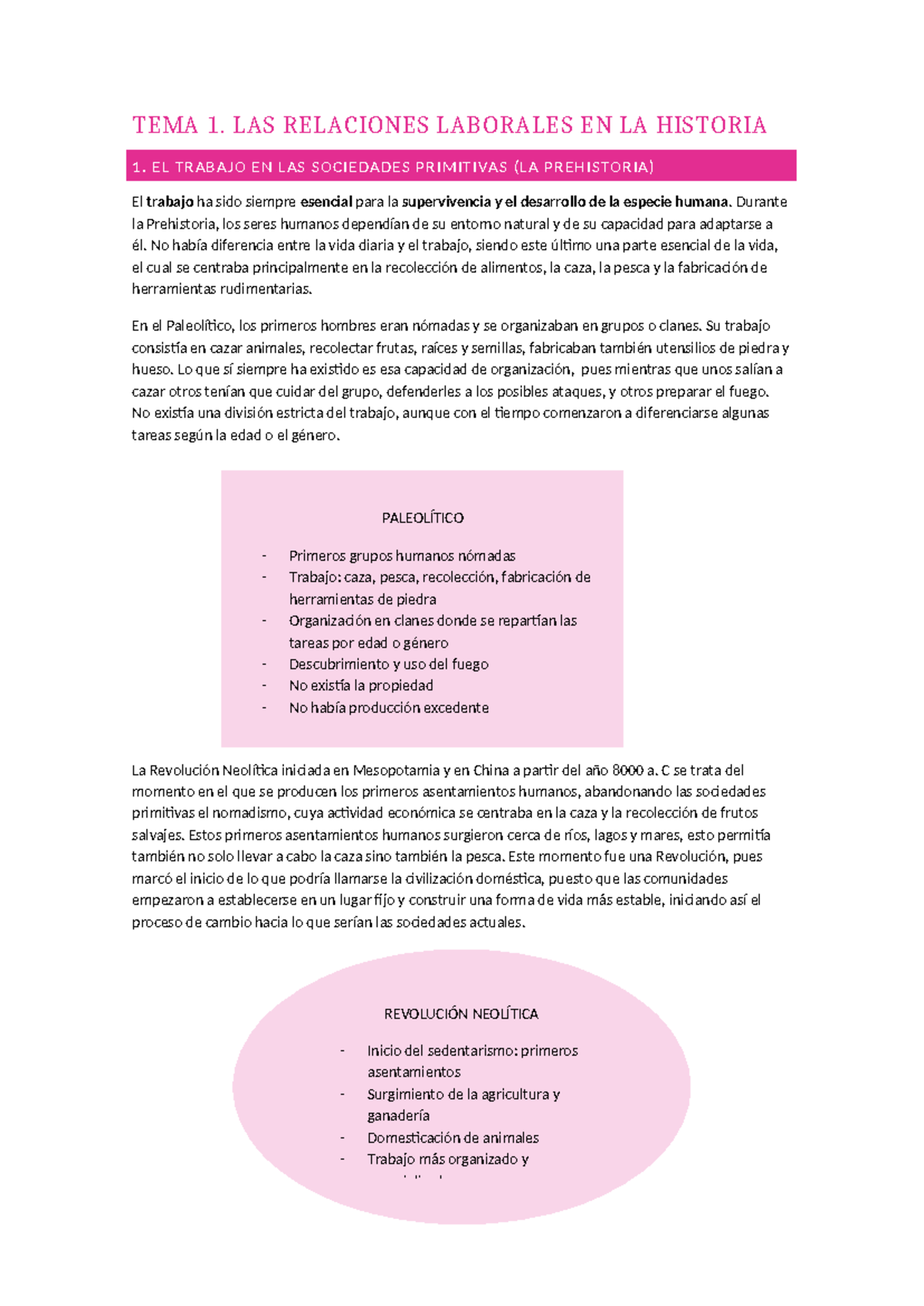 TEMA 1: LAS RELACIONES LABORALES EN LA HISTORIA Y SU EVOLUCIÓN - Studocu