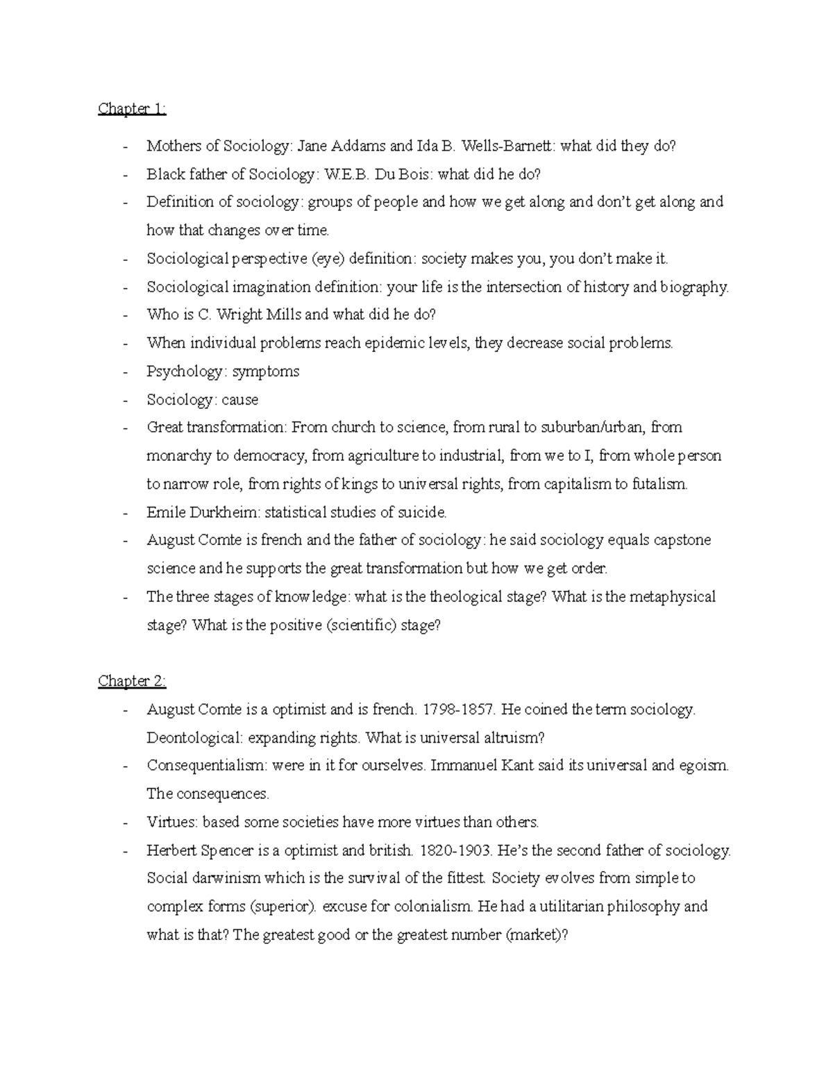 Sociology Exam Review Notes: Key Concepts and Foundational Theories ...