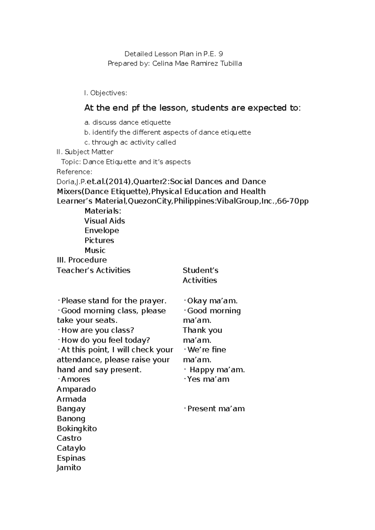 Final Lesson Plan - Share to unlock - Detailed Lesson Plan in P. 9 ...