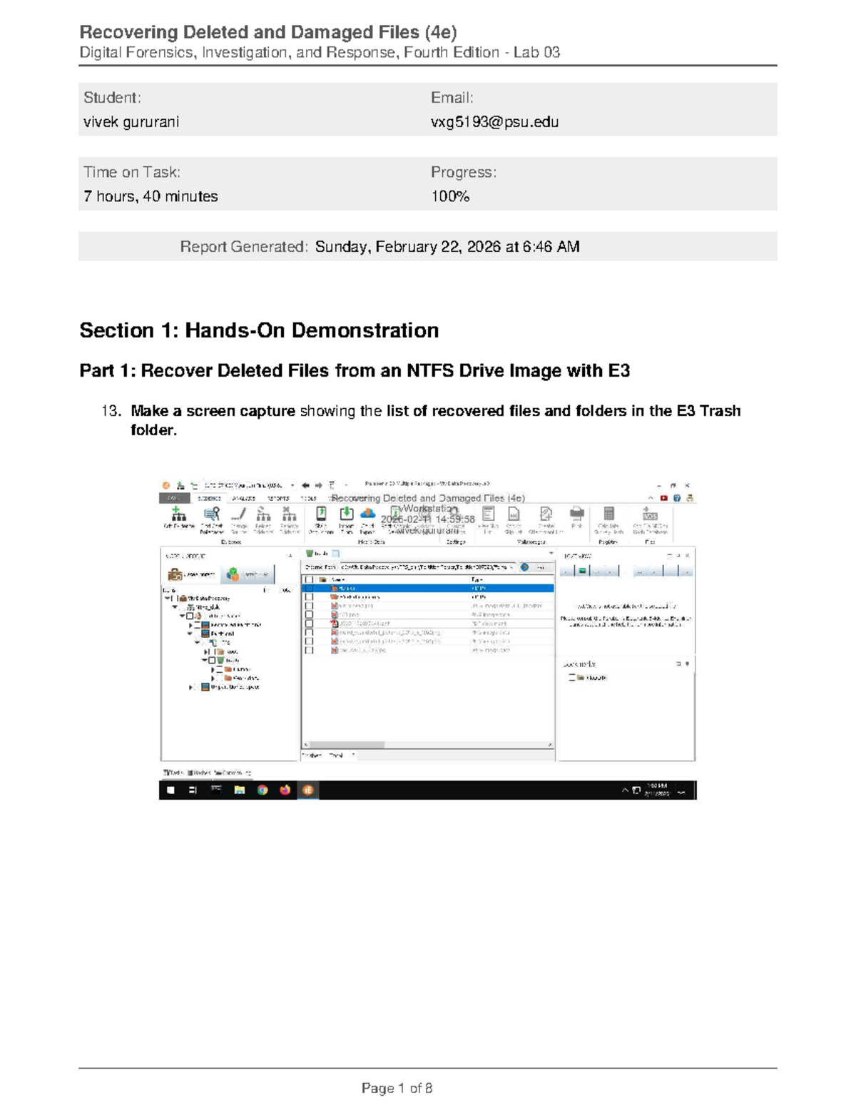 Lab 03: Recovering Deleted Files in Digital Forensics (4e) - Studocu