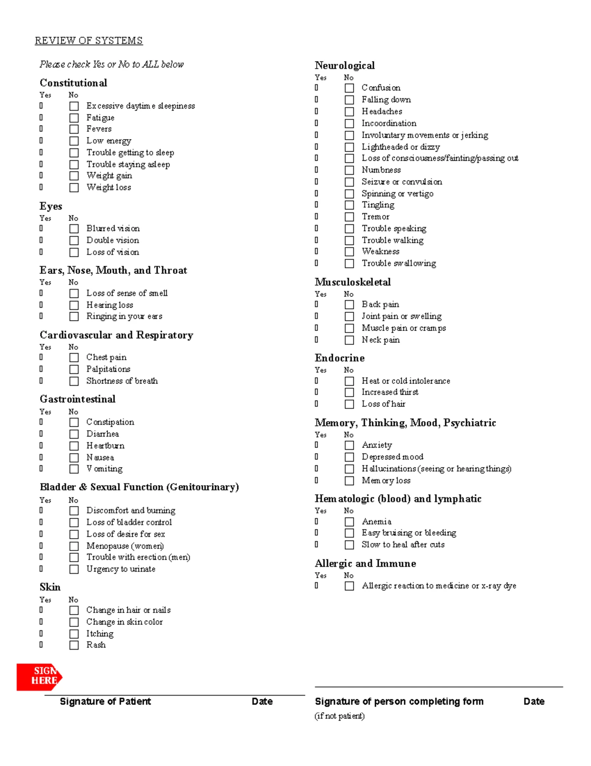 JEFFERSON ORTHOPEDIC CLINIC Review of Systems Template 38 - Studocu