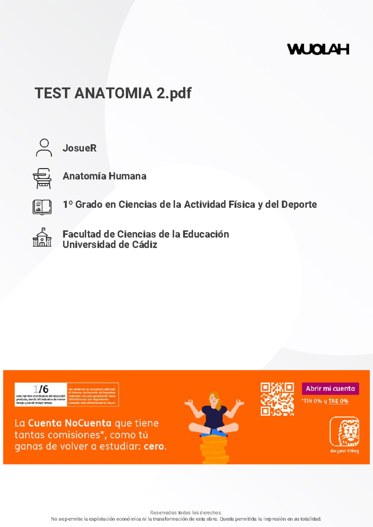 TEST ANATOMÍA 2: Preguntas y Respuestas para el 1º Grado en Ciencias ...