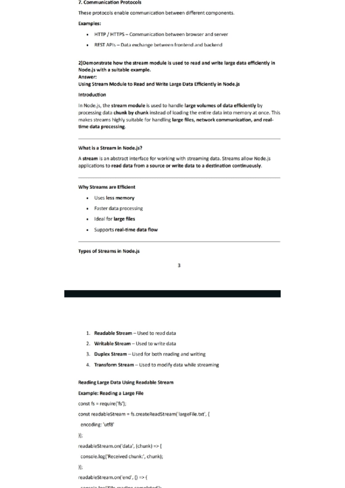 Node.js Communication Protocols and Stream Module Overview - Studocu