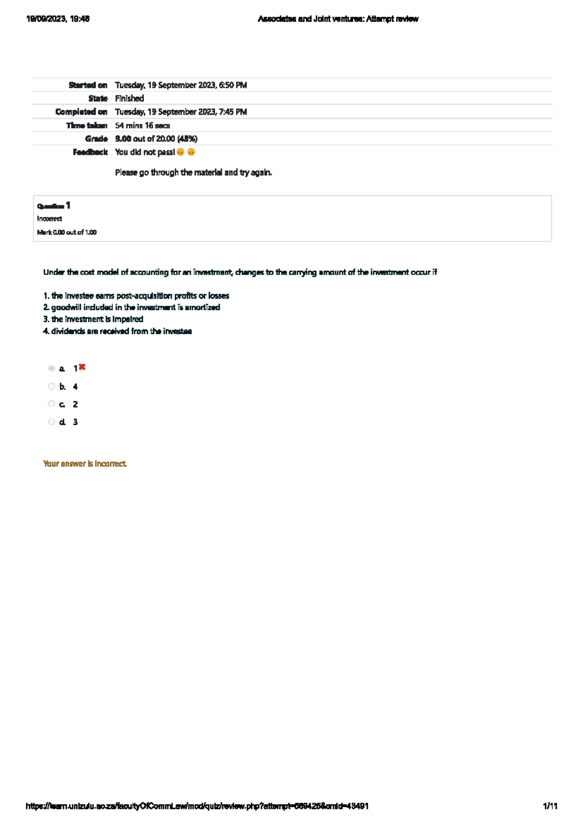 Associates Quiz - Assessment Questions and Answers - Studocu