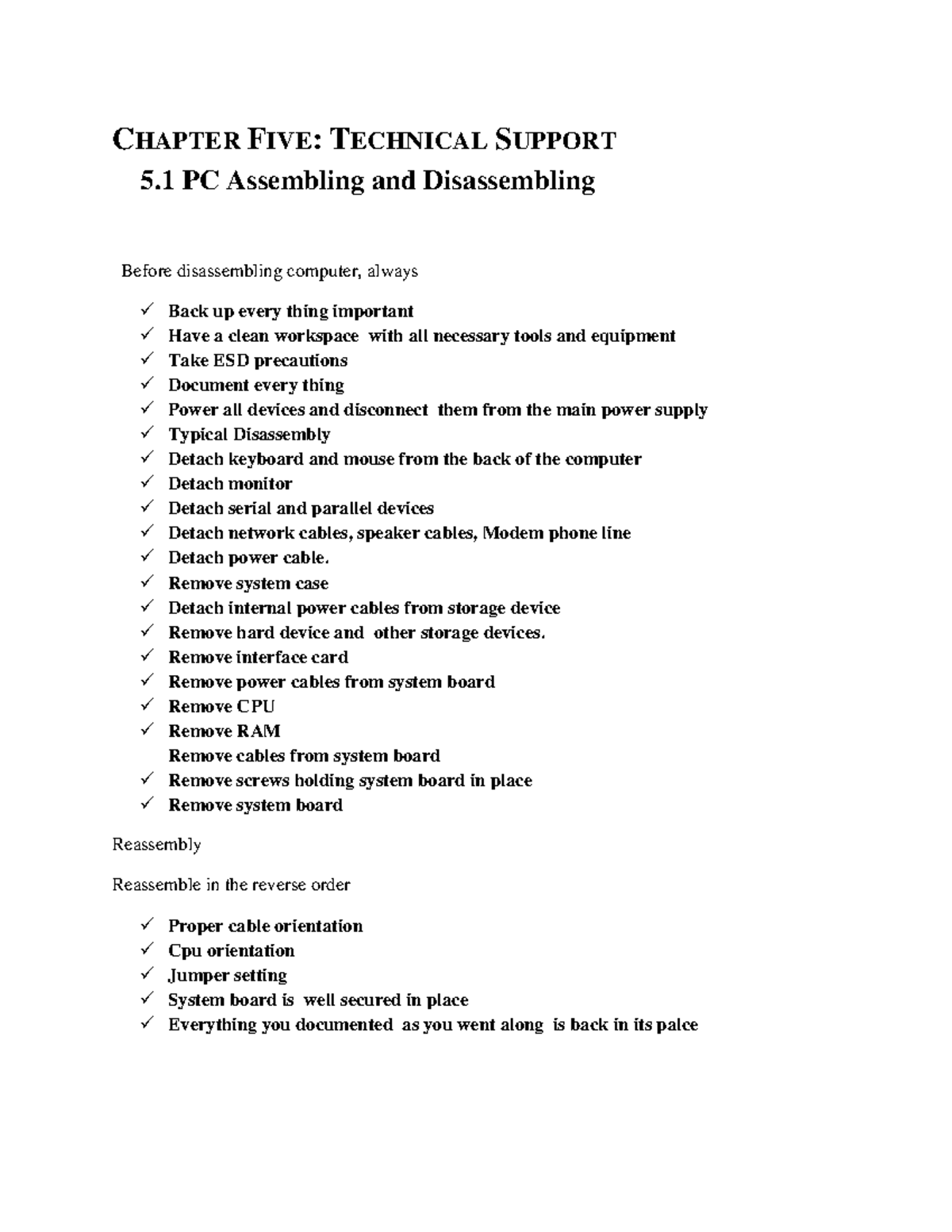 Chapter 5: PC Assembling, Disassembling, and Troubleshooting Techniques ...