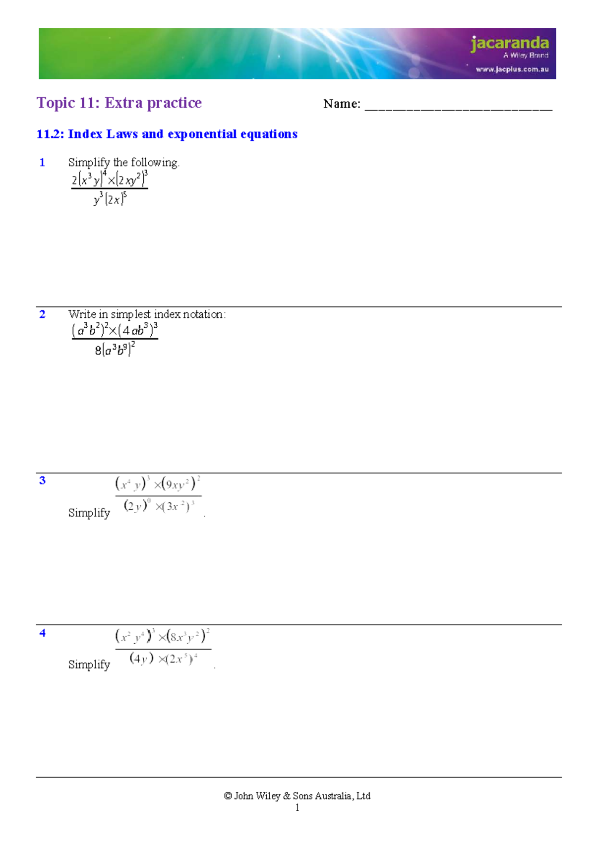 Topic 11: Exponential and Logarithmic Equations Extra Practice - Studocu