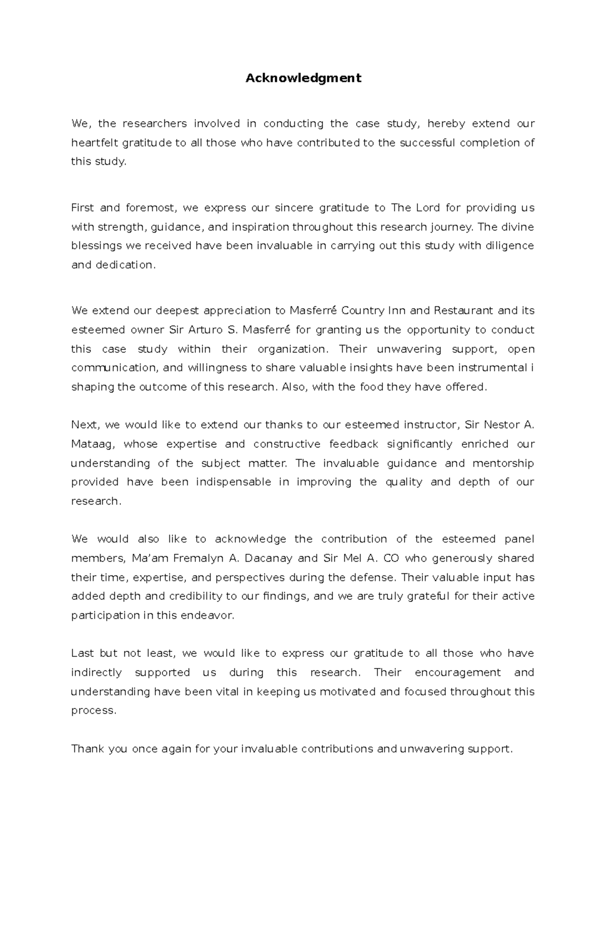 Acknowledgment of Contributions in Case Study Research - Akkkk - Studocu