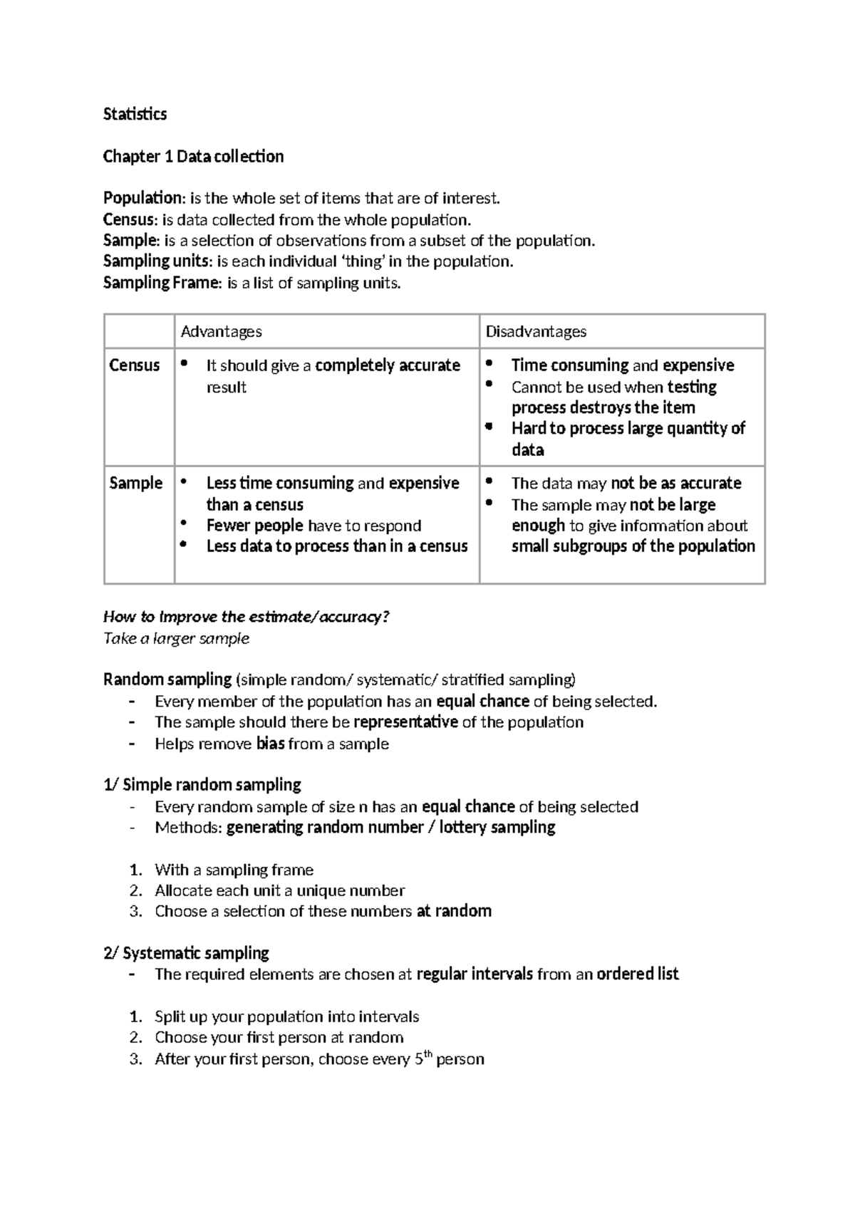 Statistics 1.1-1.5: Data Collection, Sampling Methods, and Measures ...