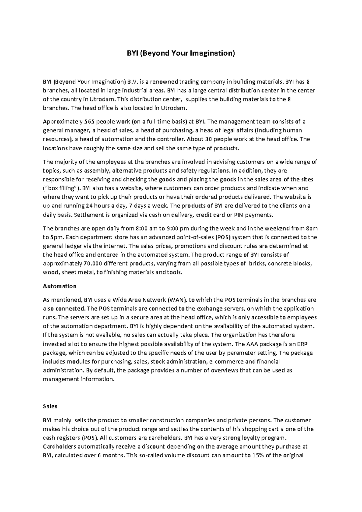 C01 BYI-VDEF-REF - Toets IRM Beyond Your Imagination Case Study ...