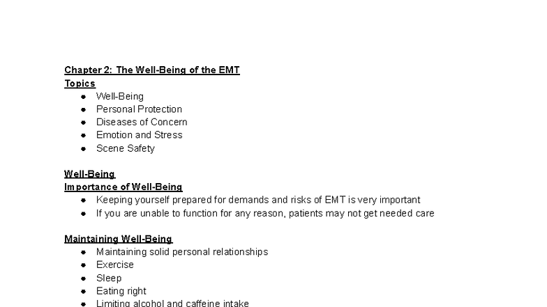 Chapter 2 Well-Being of the EMT - Chapter 2: The Well-Being of the EMT ...
